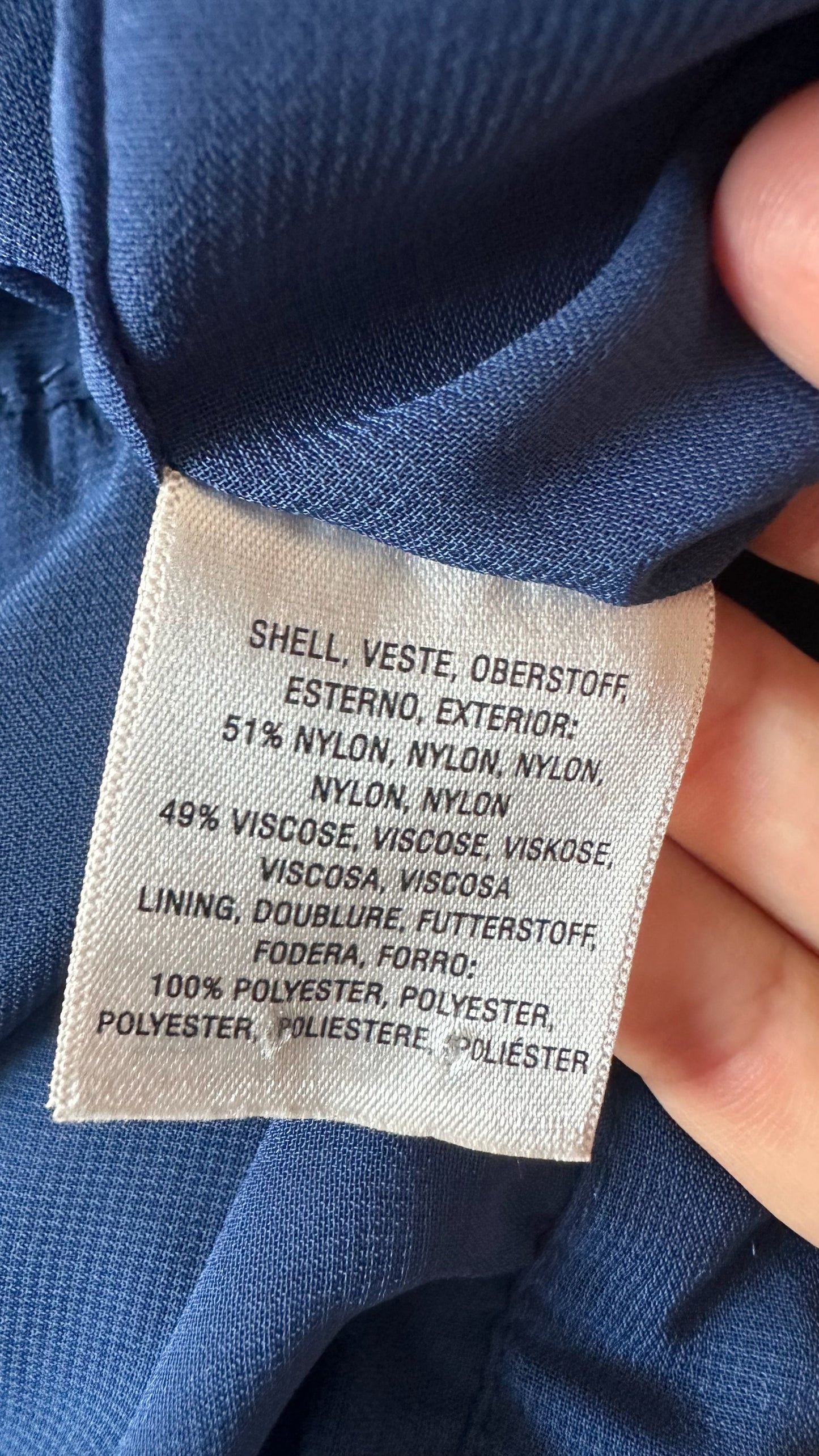 Elevenses royal velvet blue polka dot halter neck backless event jumpsuit medium UK 10 vgc