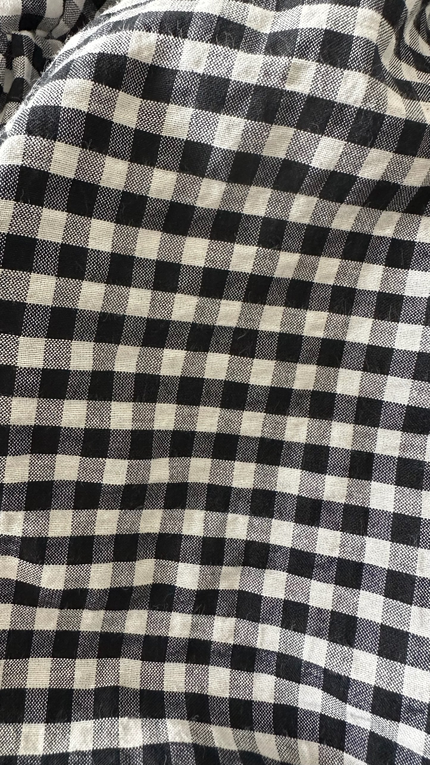 Florence & fred gingham black white tie bow front cotton top small UK 8 vgc w25