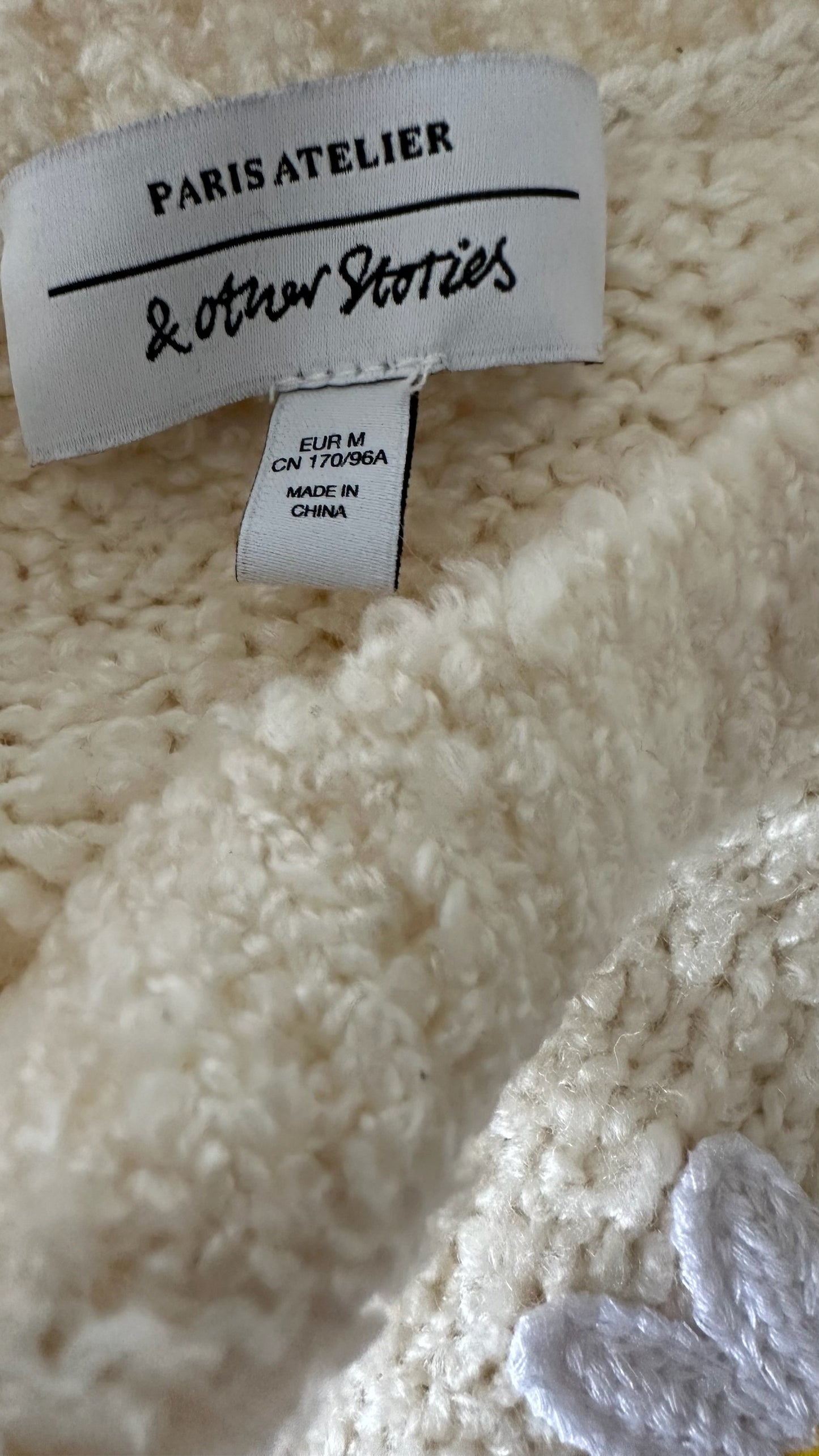 & other stories cream sunflower daisy print knitted jumper medium UK 10-12 nwot w25