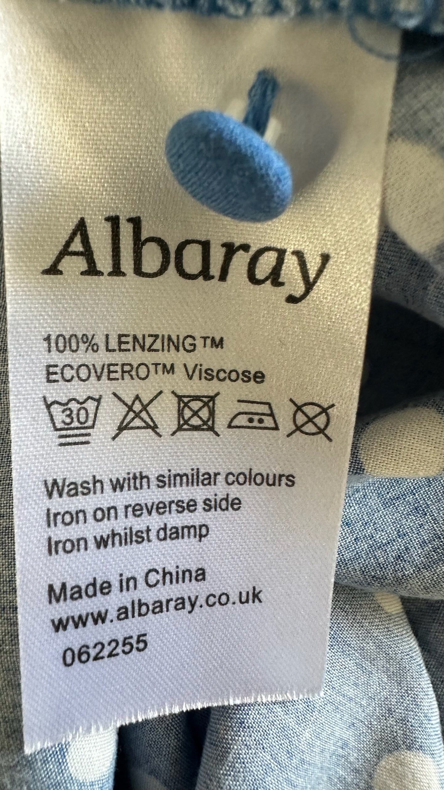 Albaray bright blue white polka dot midi dress extra large UK 14 vgc w25