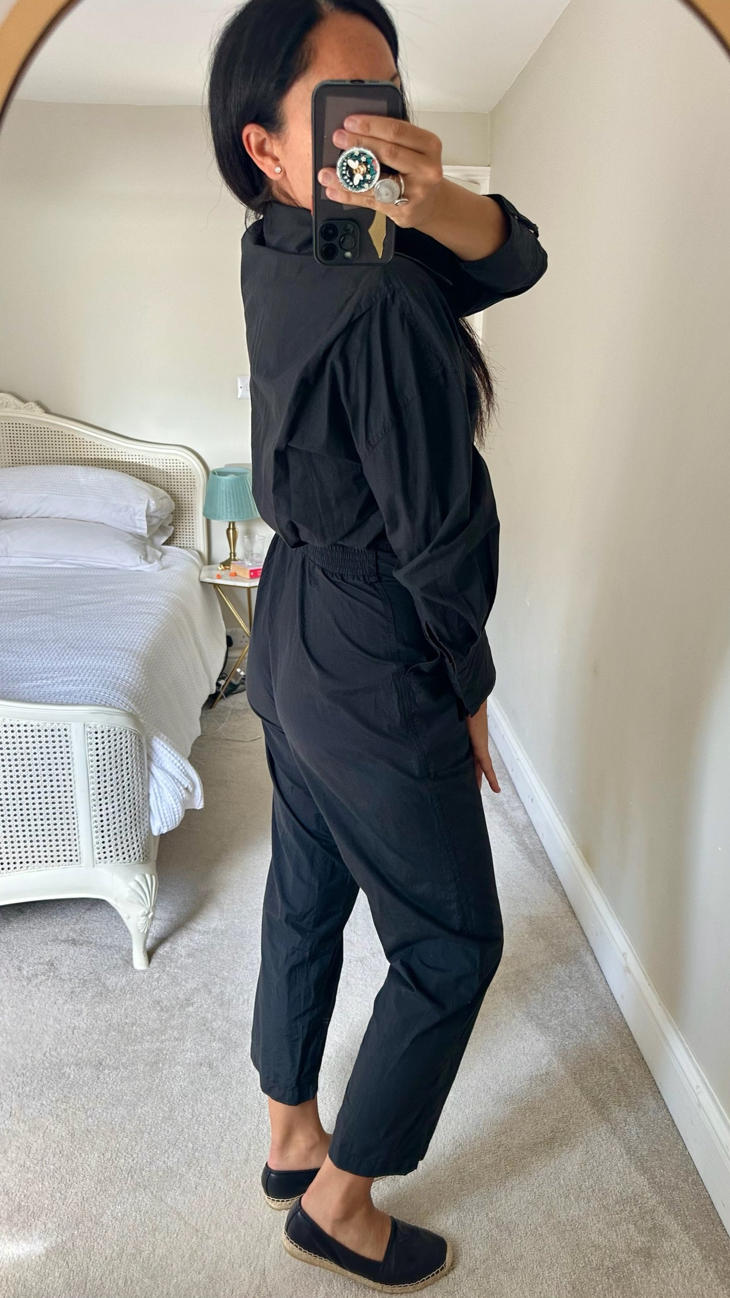 & other stories black boiler jumpsuit shell suit medium UK 10 vgc w25