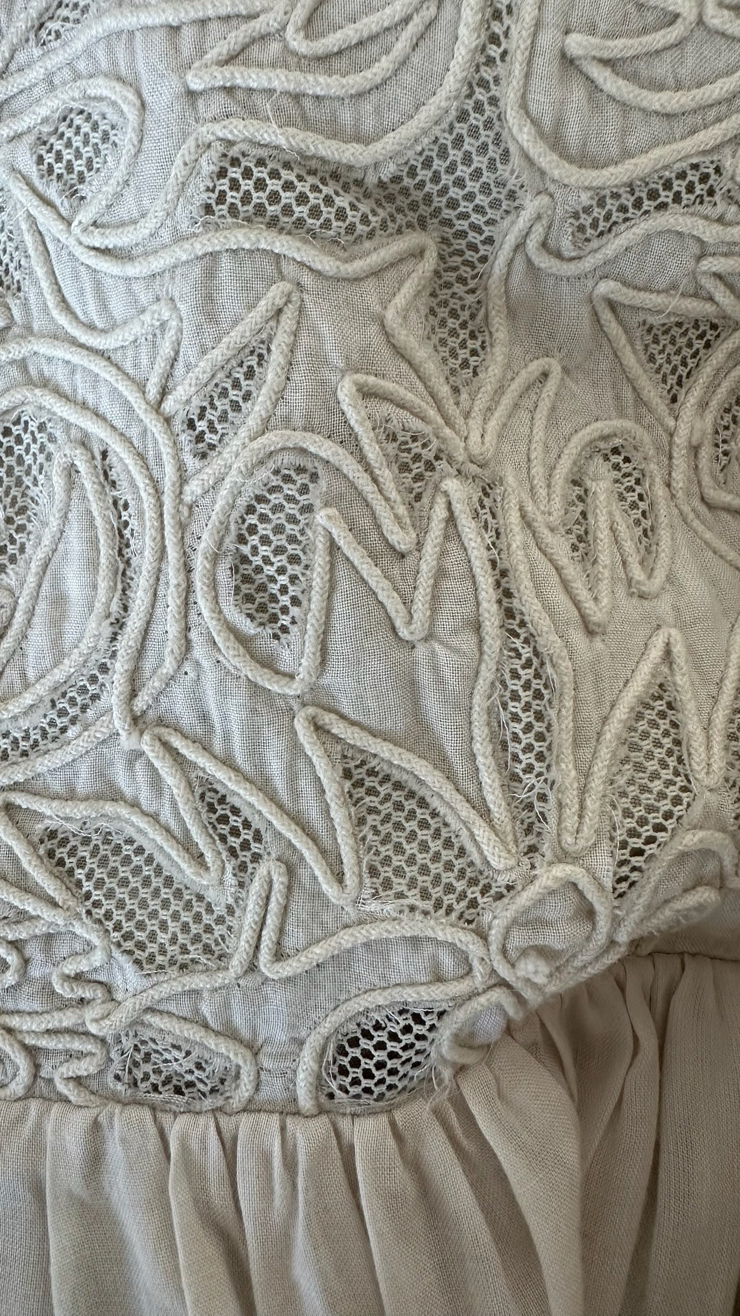 Stella forest @ Anthropologie cream lace mid length dress small UK 8 vgc