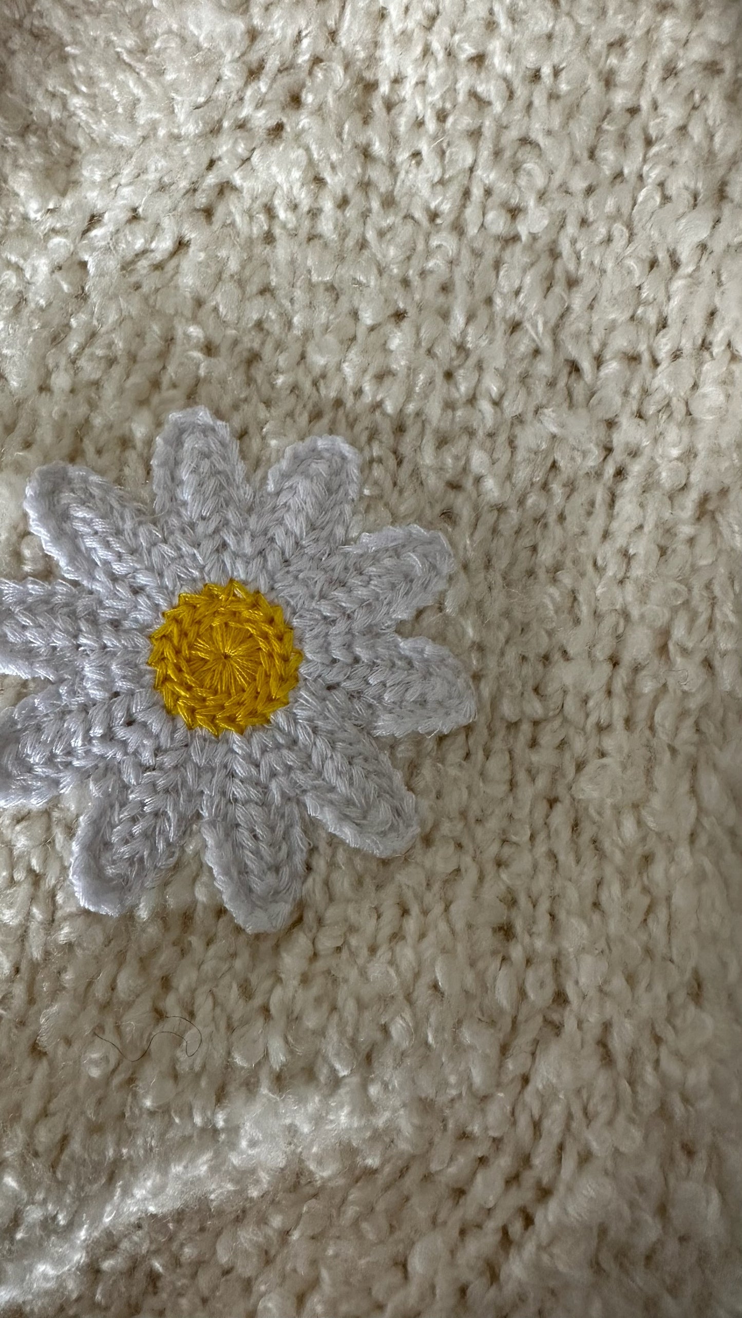 & other stories cream sunflower daisy print knitted jumper medium UK 10-12 nwot w25