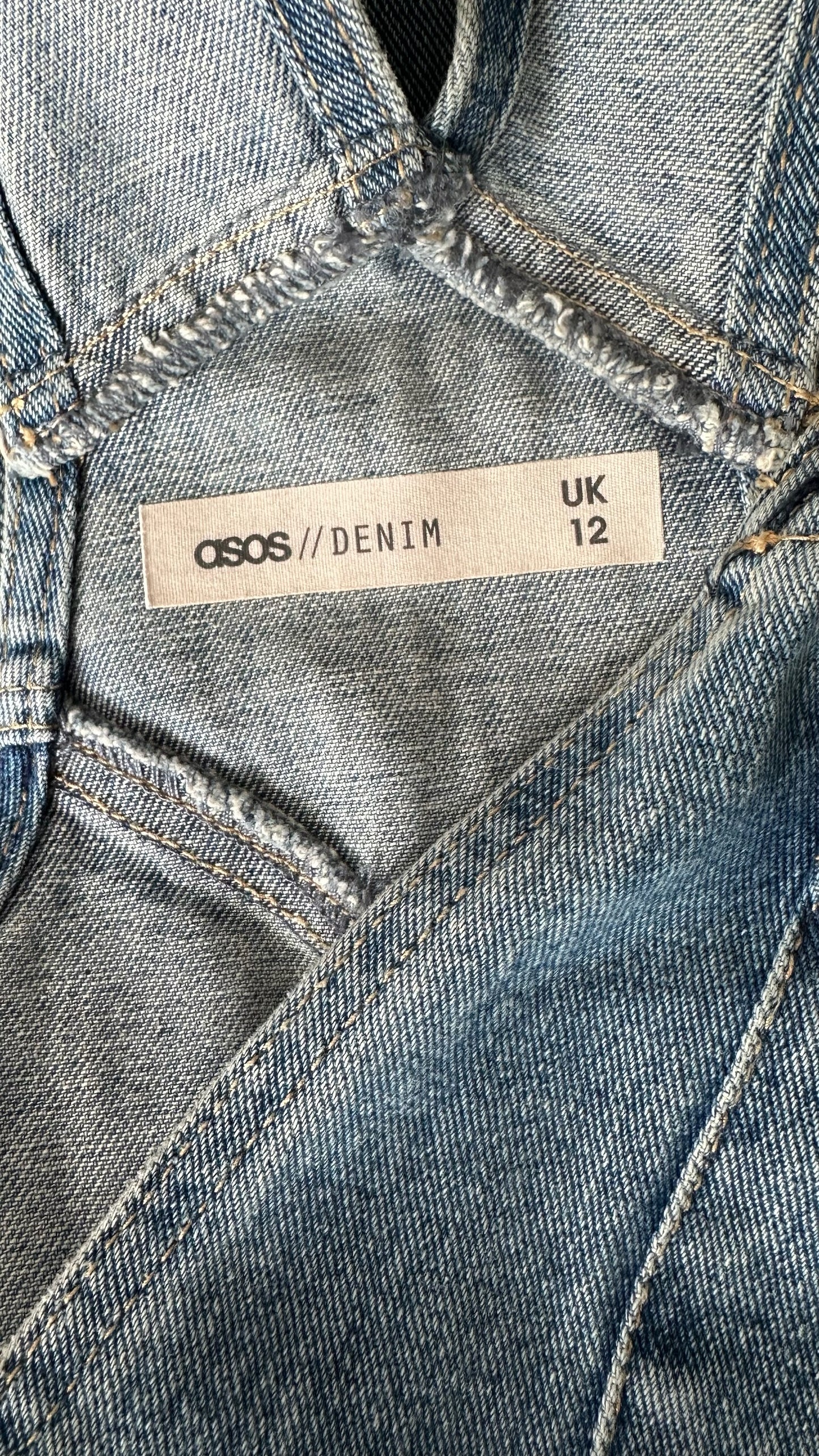 Asos denim jumpsuit playsuit large UK 12 vgc w25