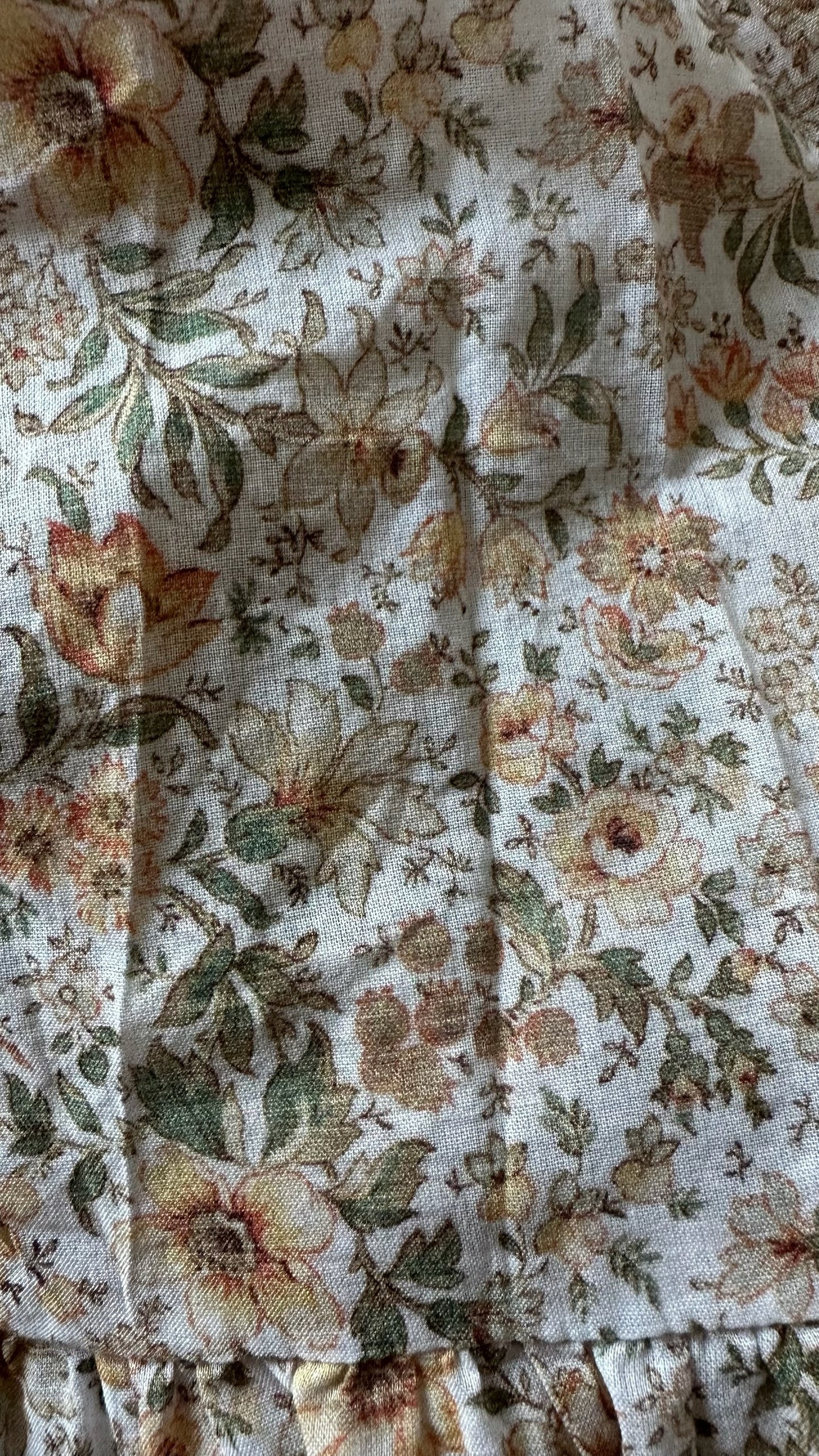 & other stories cream beige apricot floral mini dress extra large UK 14-16 vgc