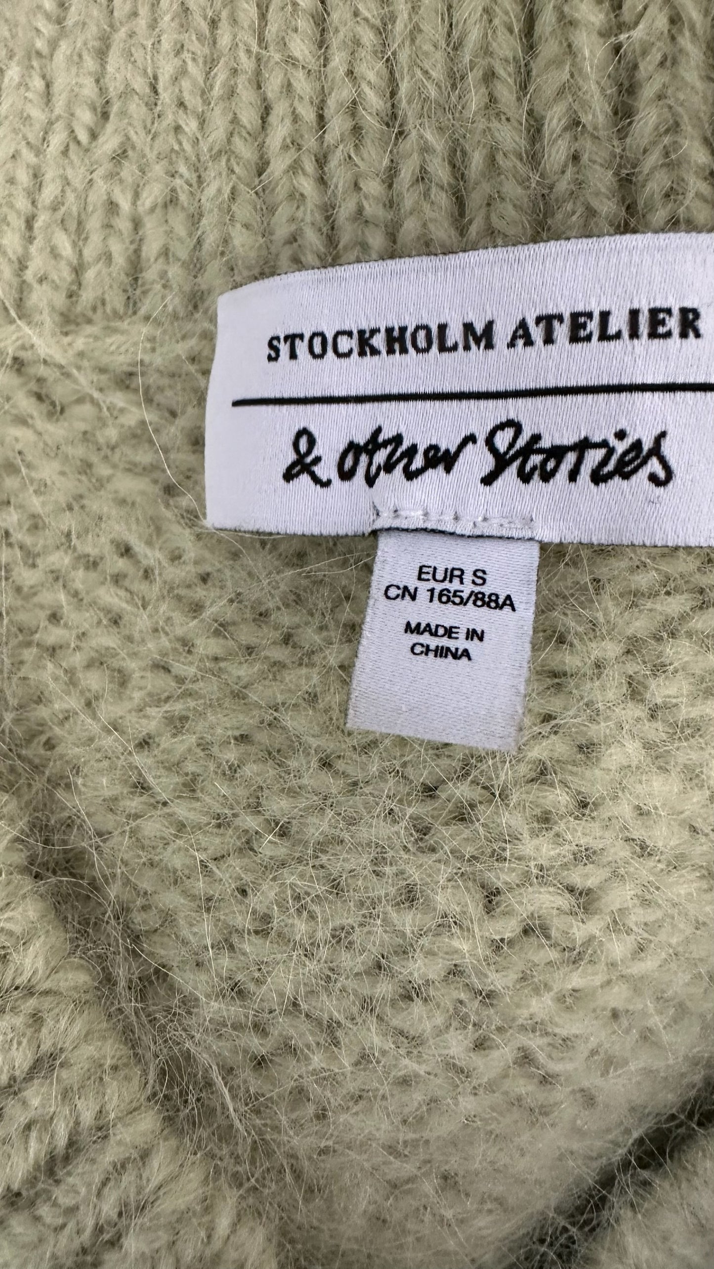 & other stories alpaca blend lime mint sage knitted vest medium UK 10 vgc w25