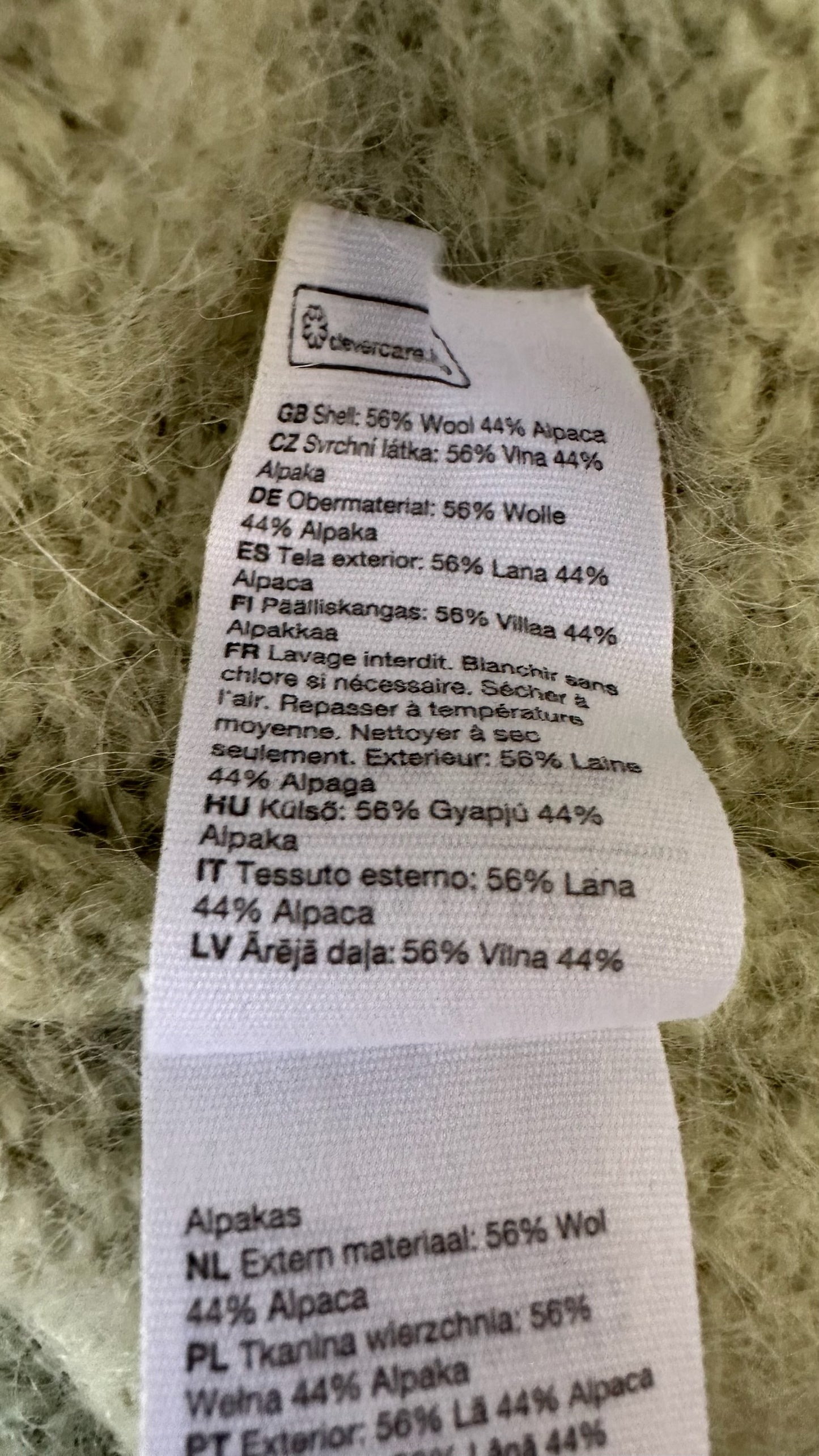 & other stories alpaca blend lime mint sage knitted vest medium UK 10 vgc w25