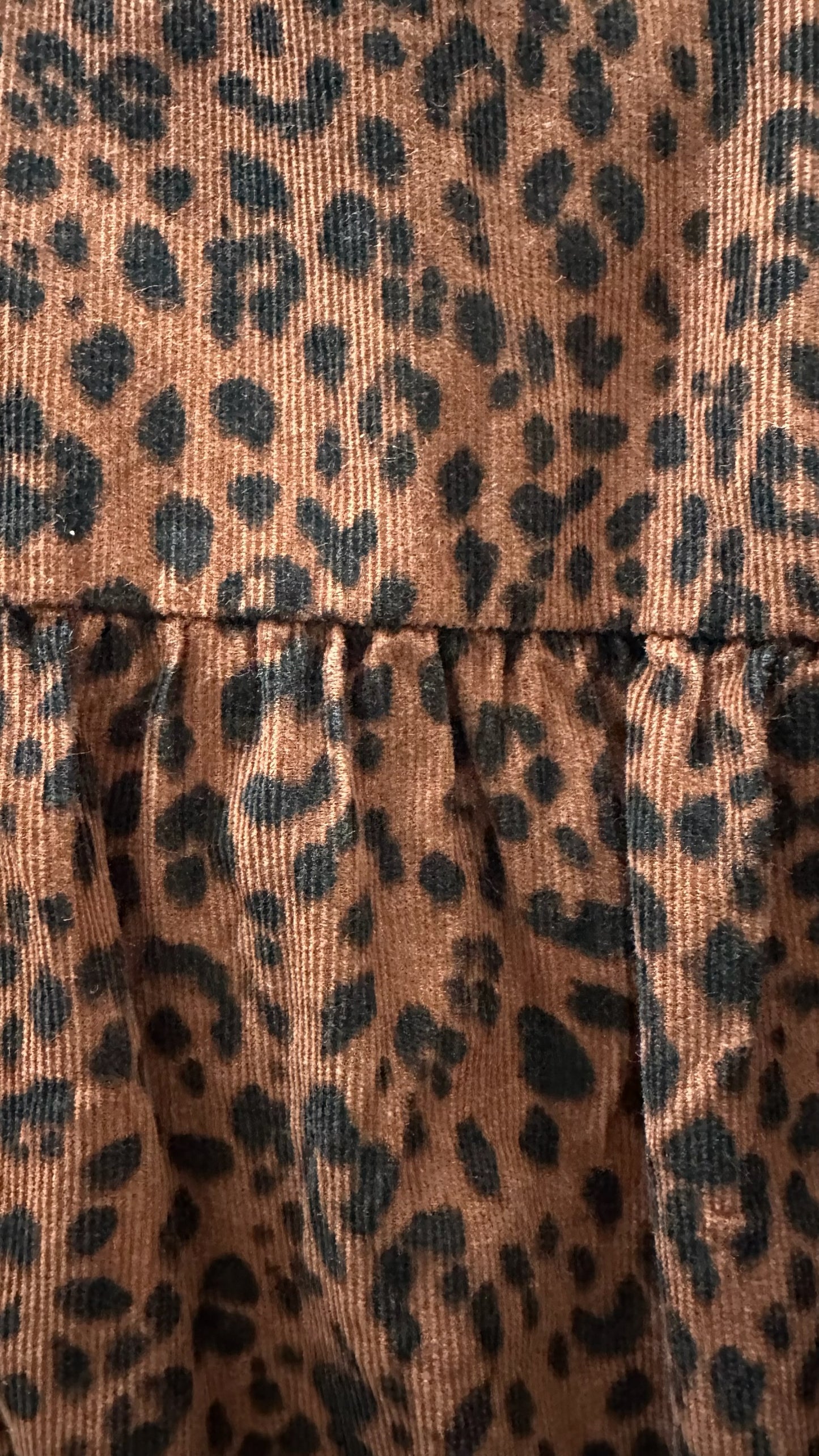 Nobody's child leopard animal cord cut out lace casual dress large UK 12 vgc w25