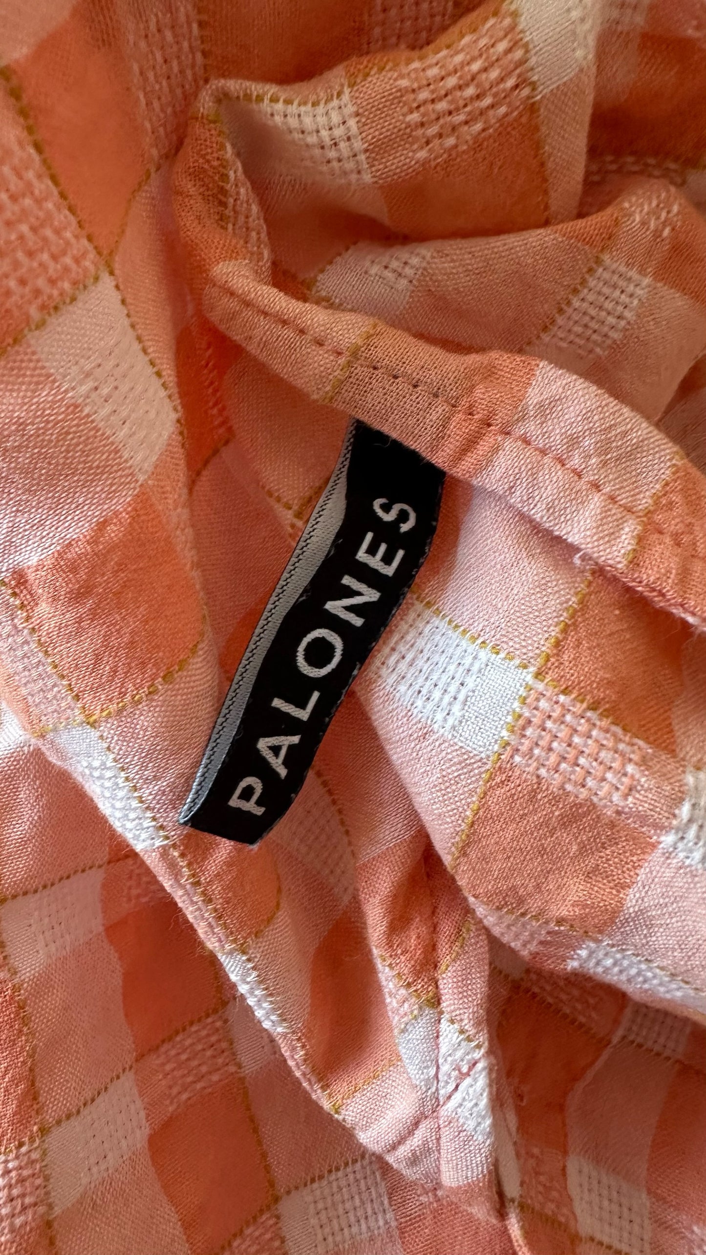 Palones @ net-a-porter orange coral gingham holiday dress large UK 12-14 vgc