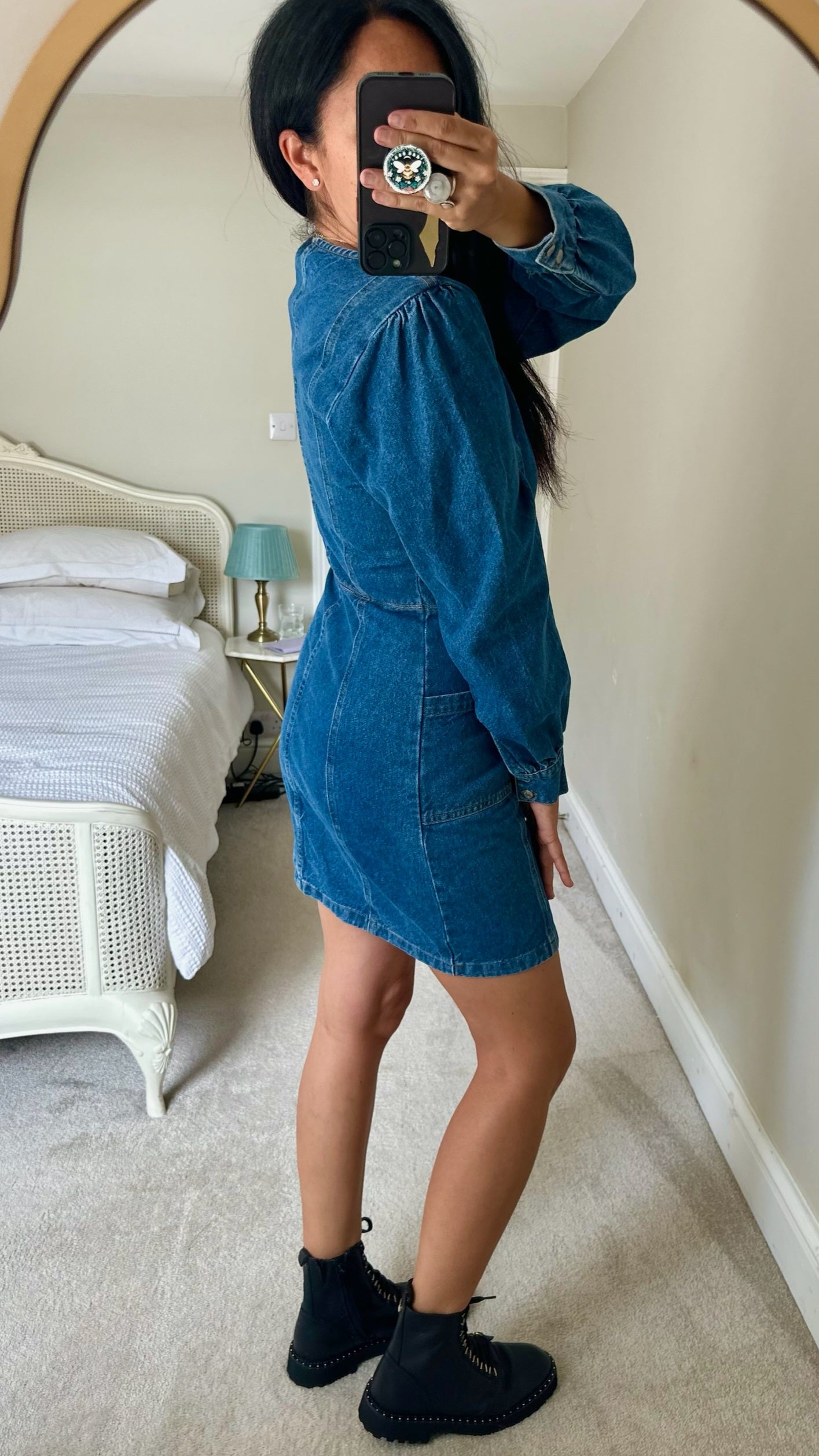 Nobody's child denim zip up mini dress small UK 8 vgc w25