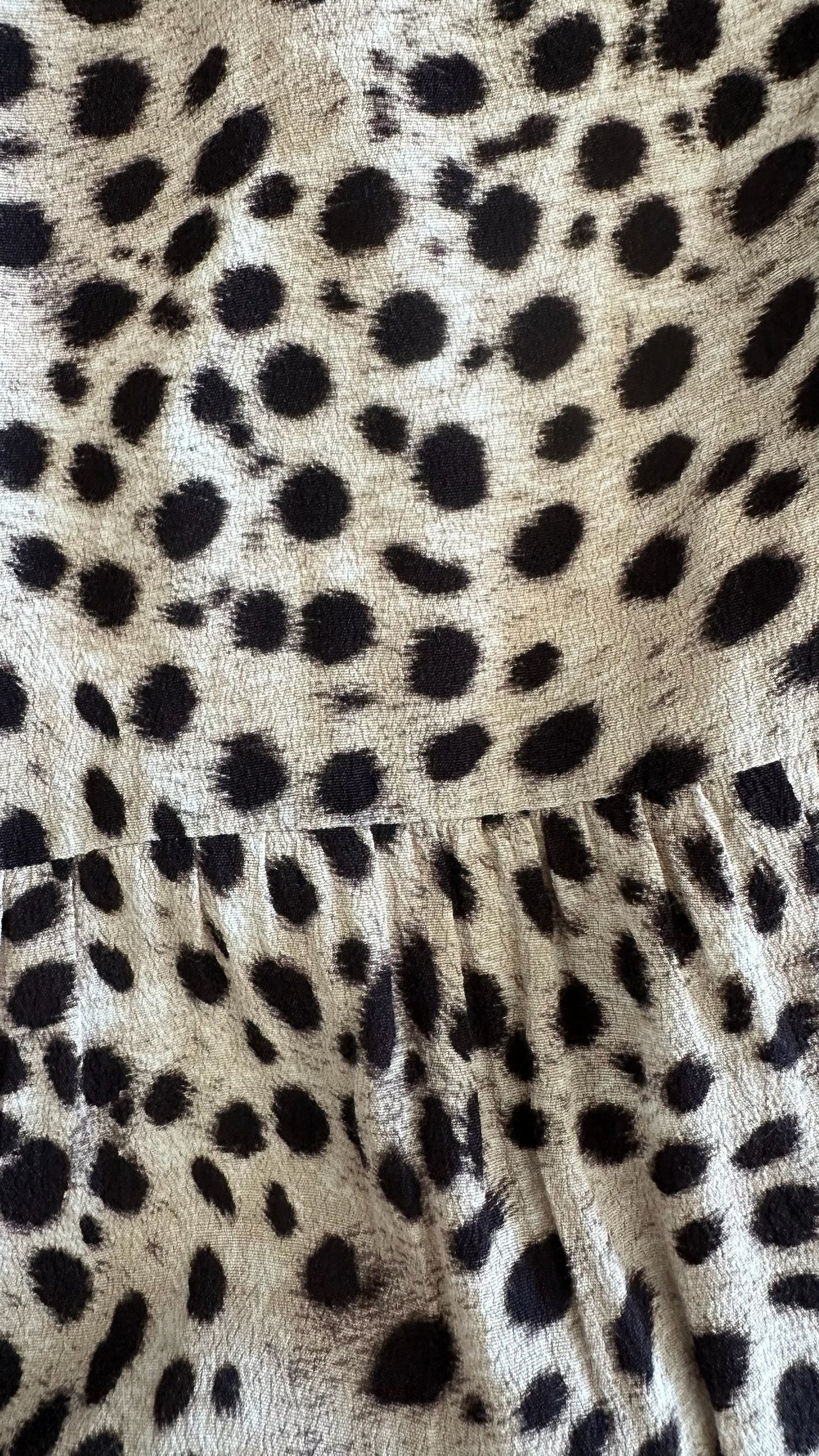 Forever new brown beige animal leopard print tiered dress extra large UK 12-14 vgc w25