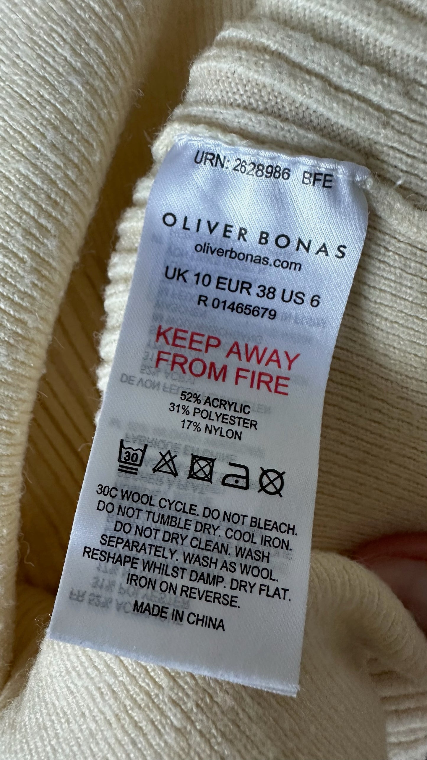 Oliver bonas butter yellow ribbed sequin button up jumper small medium UK 8 10 vgc w25