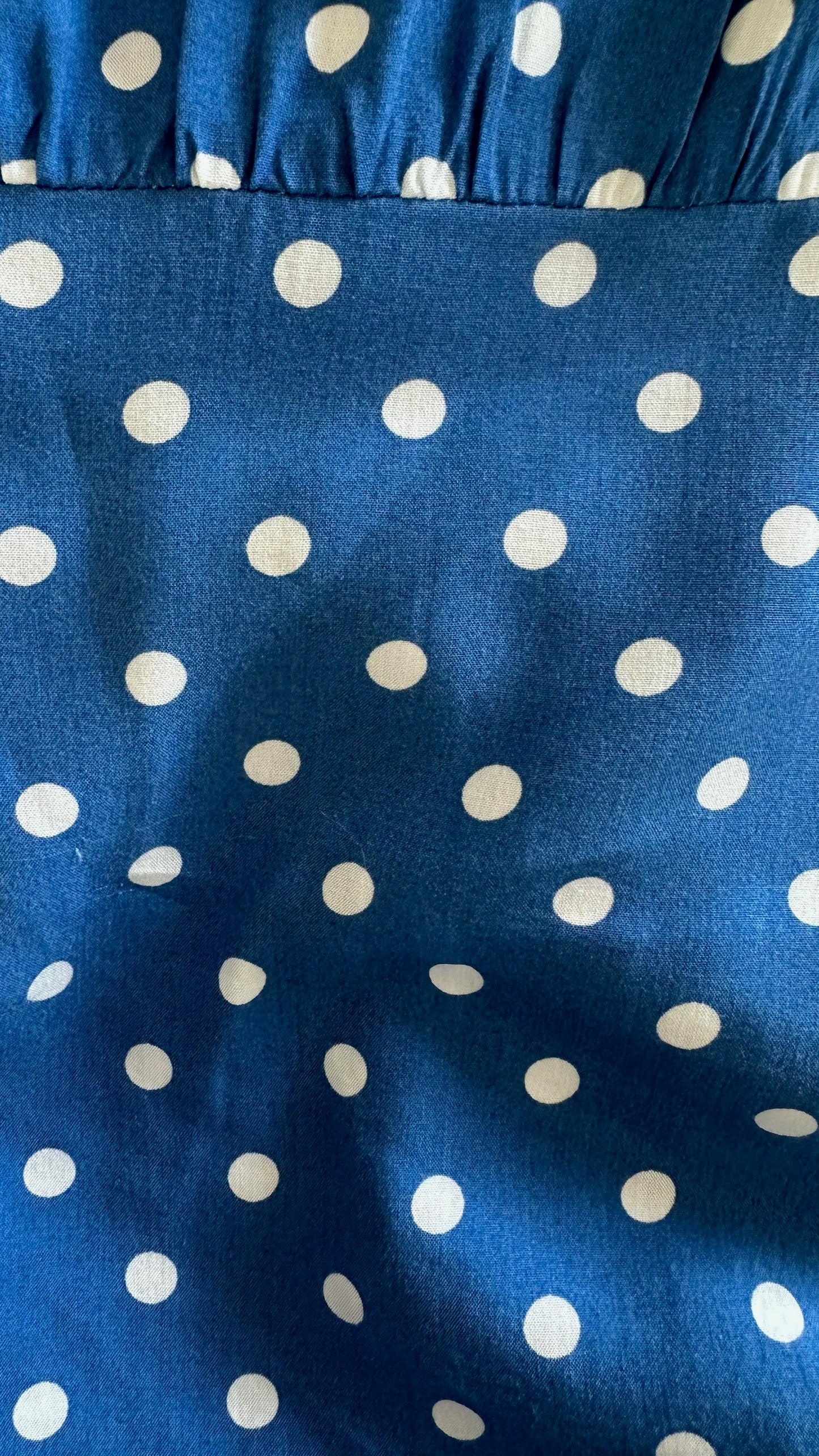 Albaray bright blue white polka dot midi dress extra large UK 14 vgc w25