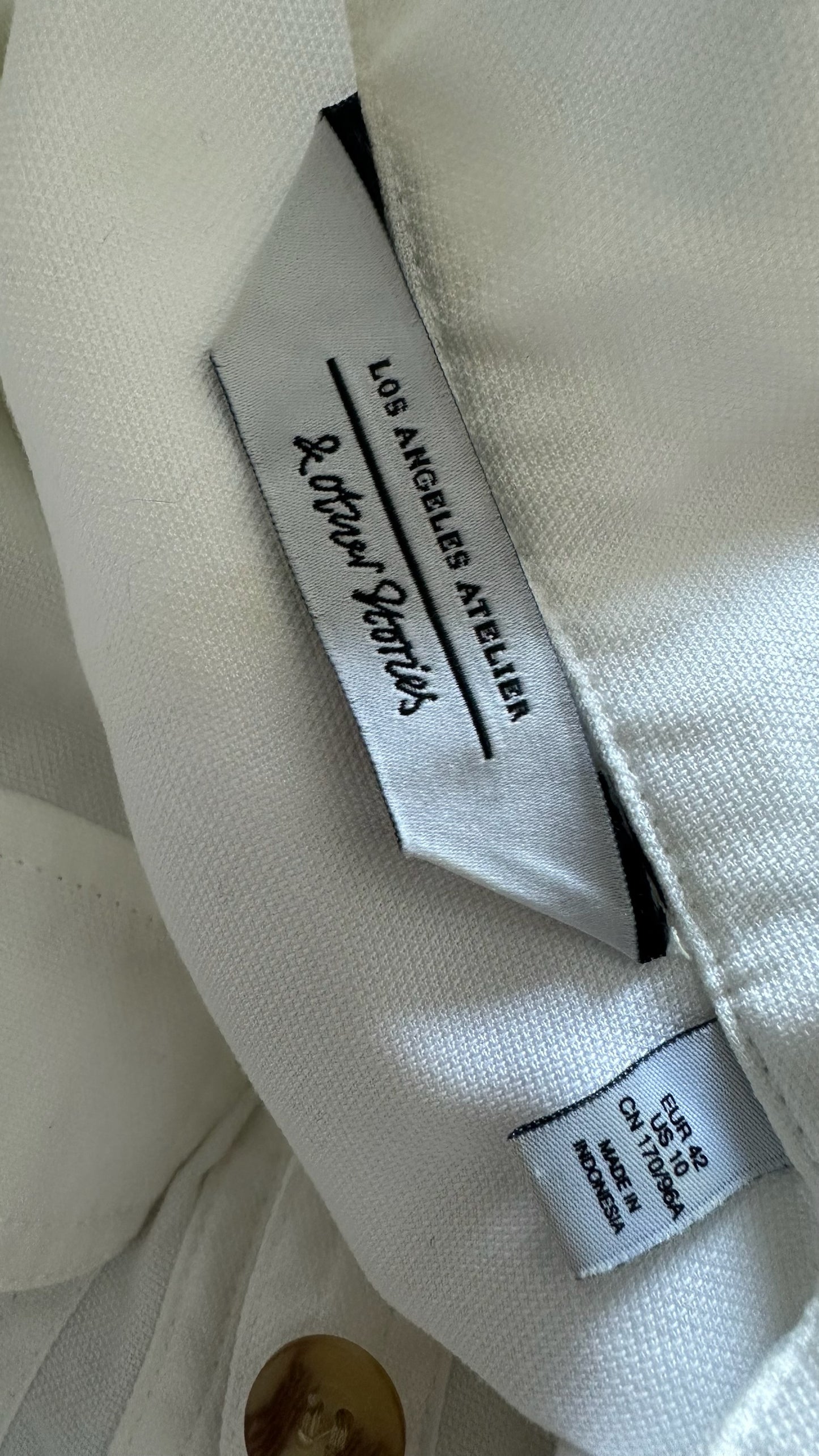 & other stories white utility button up shirt top large extra large UK 12-14 vgc