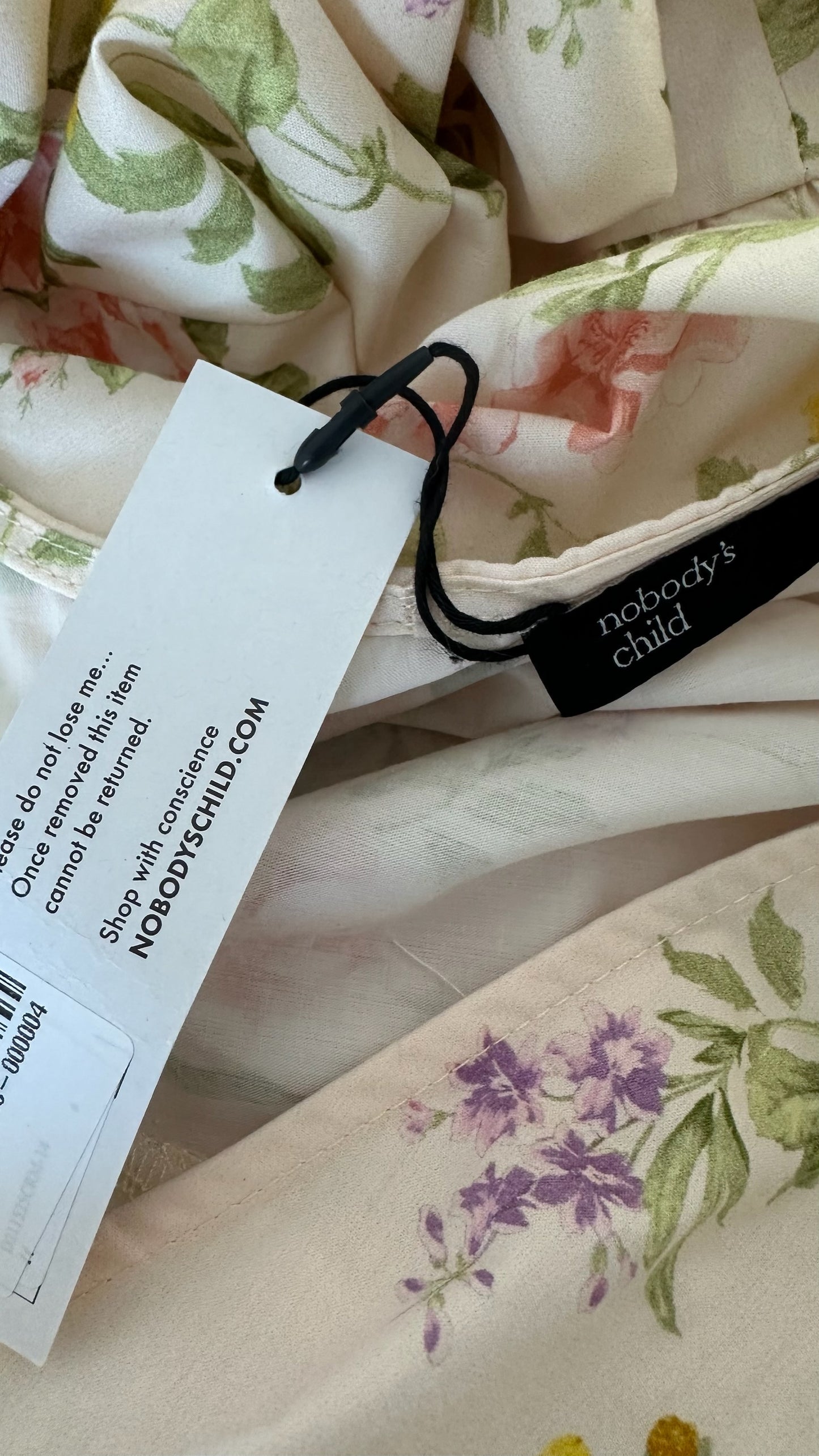 Nobody’s child cream romantics floral printed mini dress medium large UK 12-14 vgc