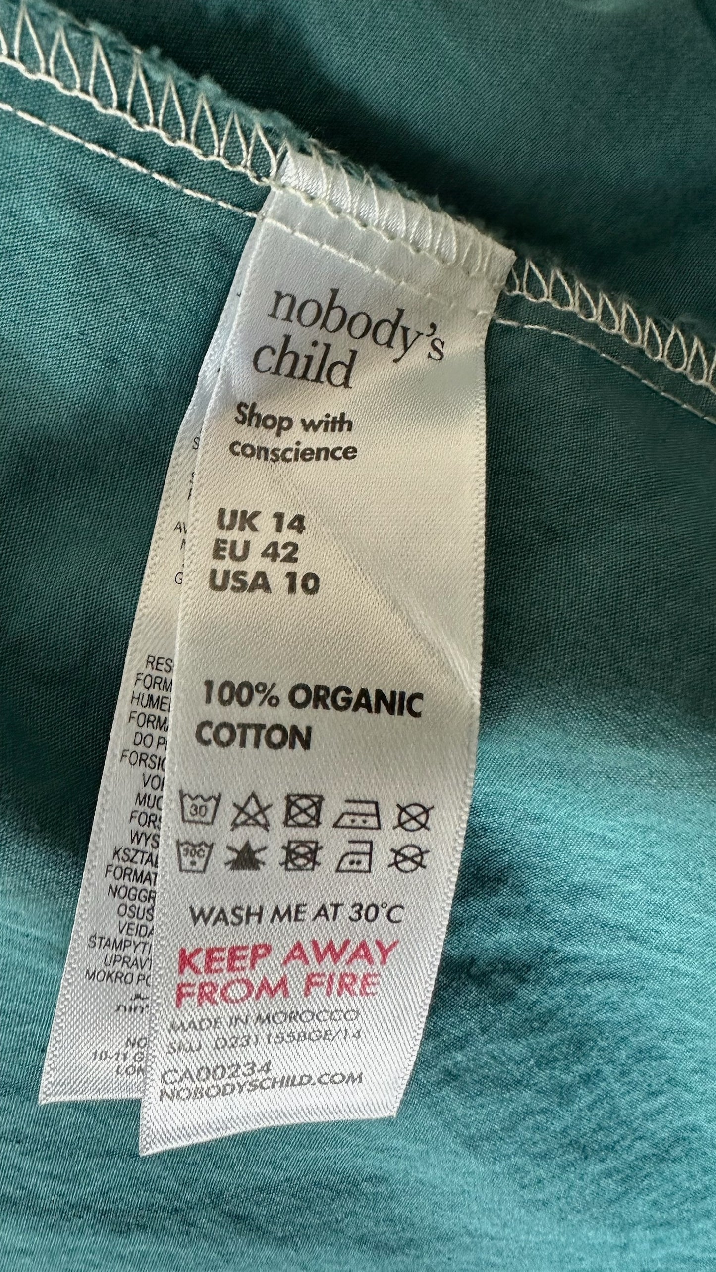 Nobody's child teal blue shirred bust long midi dress extra large UK 14 vgc w25