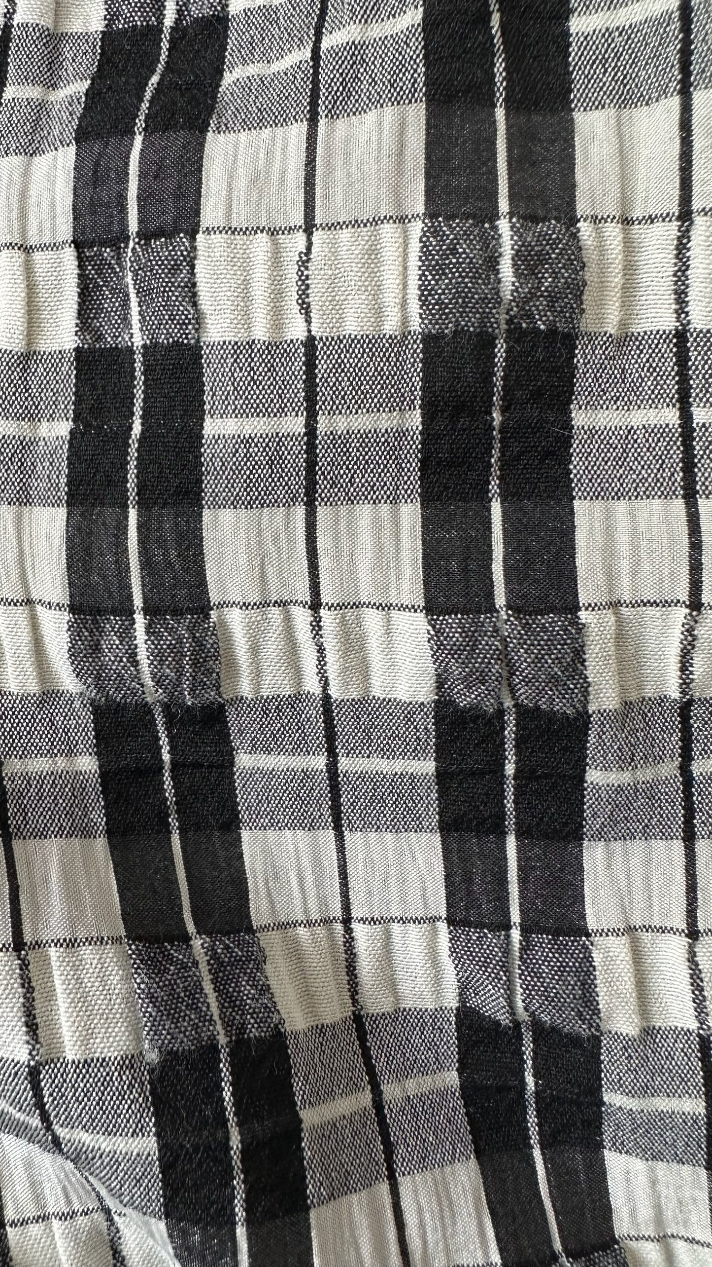 Nobody's child black beige cream check gingham mini dress small UK 8 vgc w25