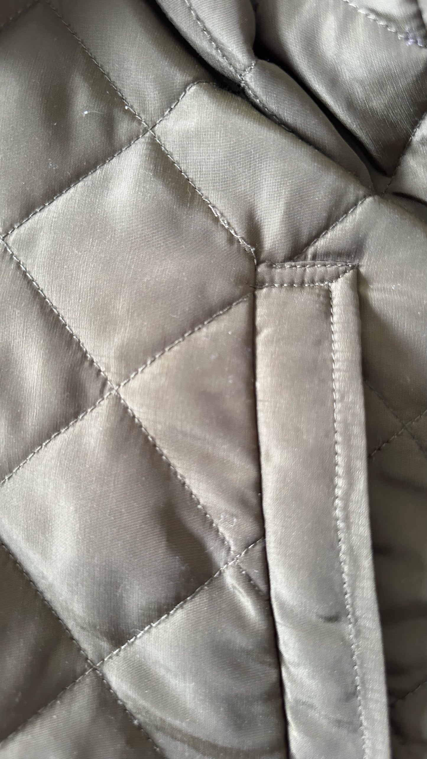 Zara olive green khaki quilted coat jacket medium UK 10 vgc w25