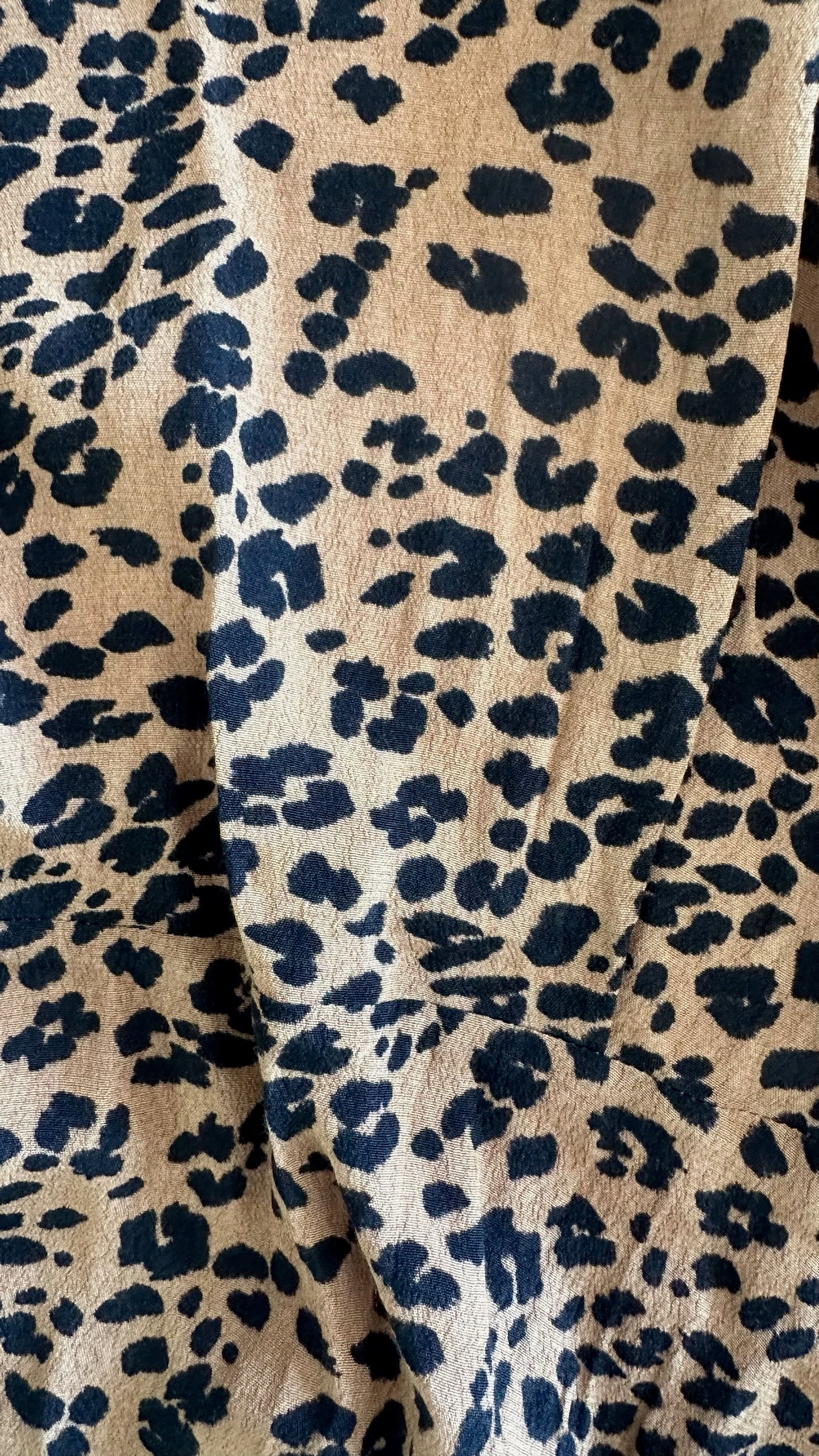 & other stories beige black leopard animal wrap midi dress small UK 8 vgc w25