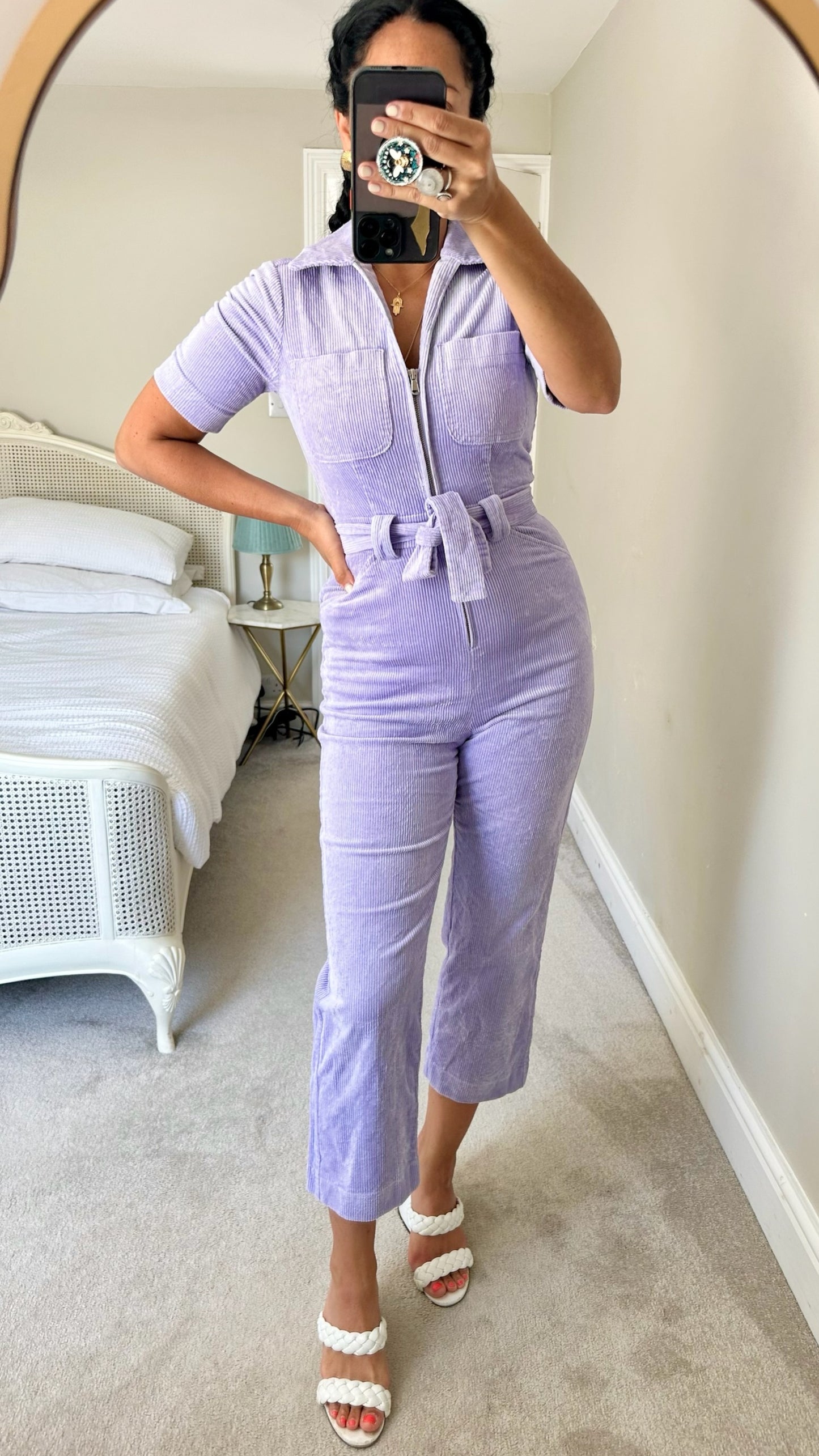 & other stories lilac corduroy jumpsuit small UK 8 vgc