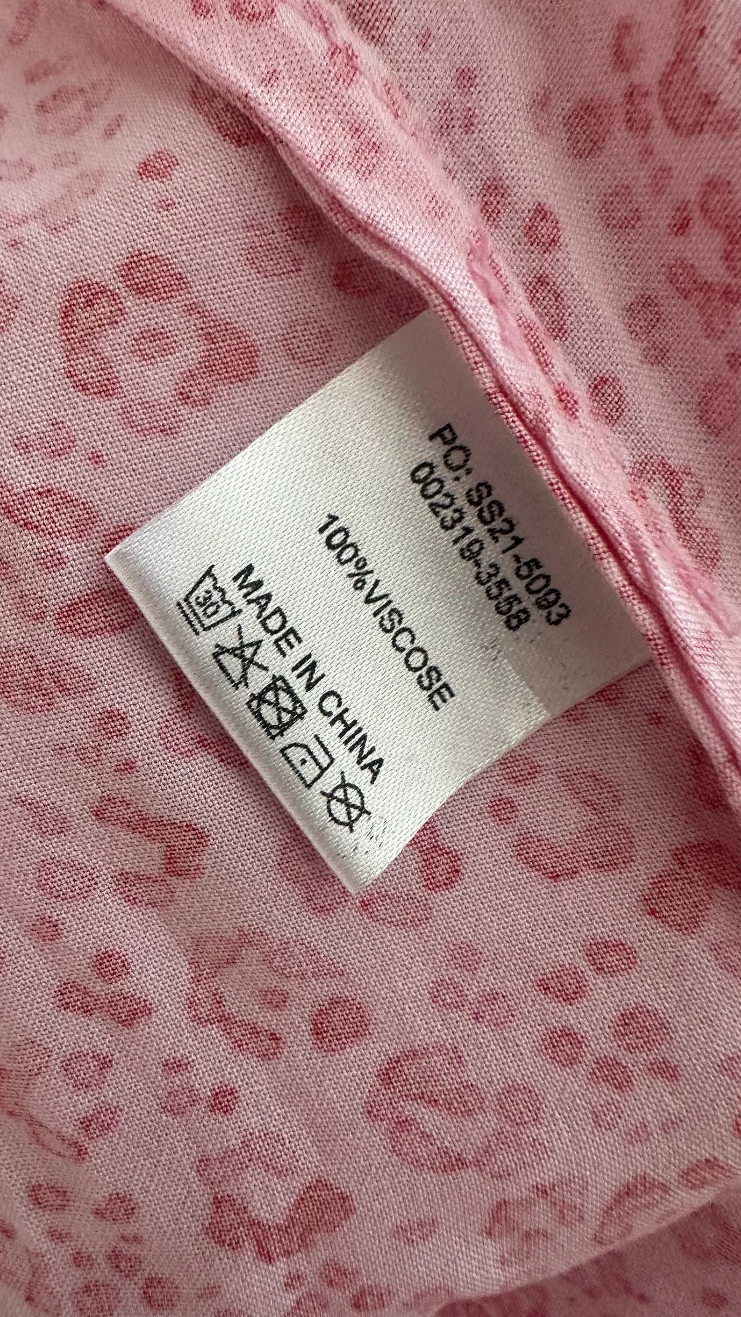 HUSH rose fuchsia pink leopard print maxi holiday dress extra large UK 14 vgc