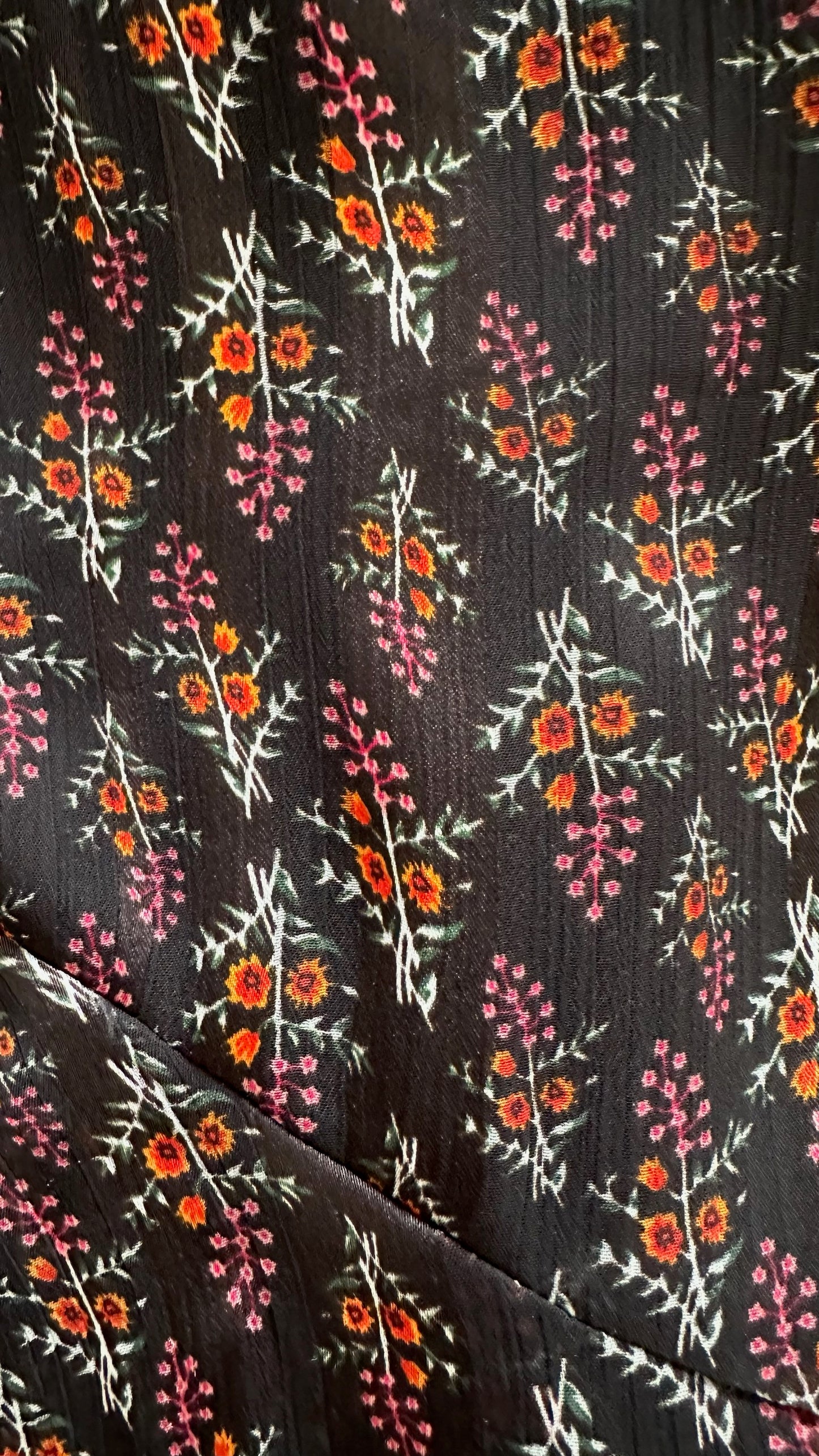 Mint velvet black red wild flower maxi ruffle skirt medium UK 10 vgc w25