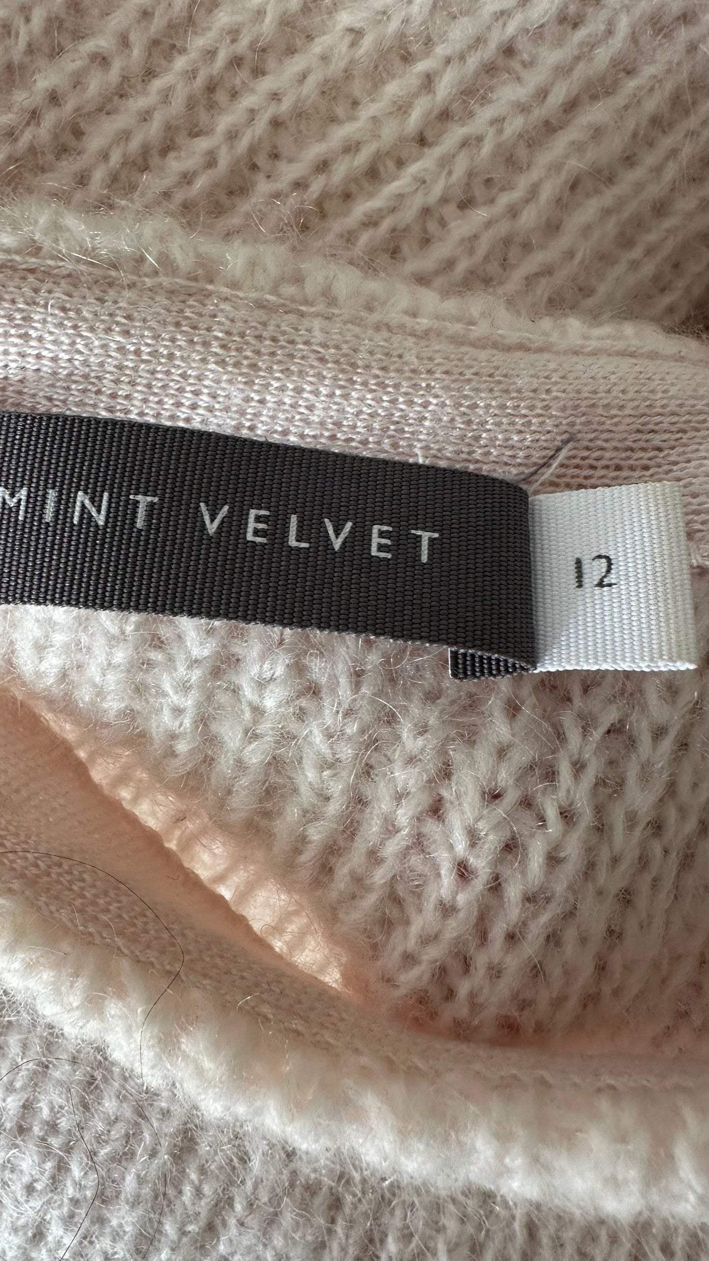 Mint velvet cream beige mohair blend wool jumper large UK 10-12 vgc w25