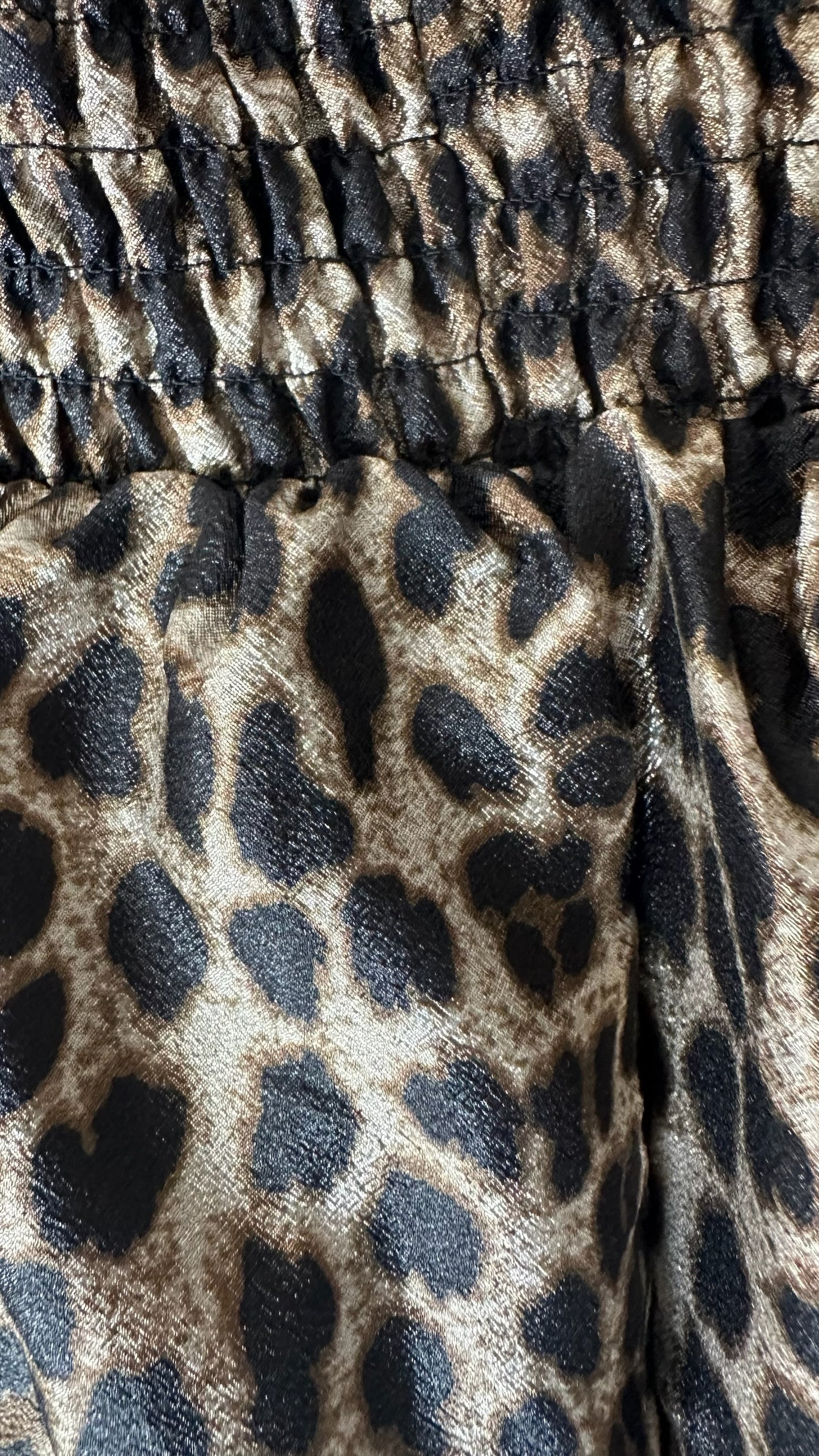 Warehouse black brown leopard animal print maxi event dress medium UK 10 vgc w25