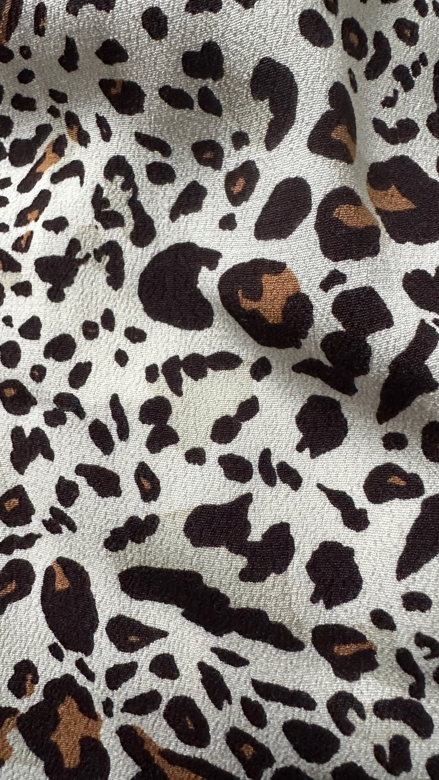 Oliver bonas white black brown animal leopard tiered midi dress small UK 8 vgc w25