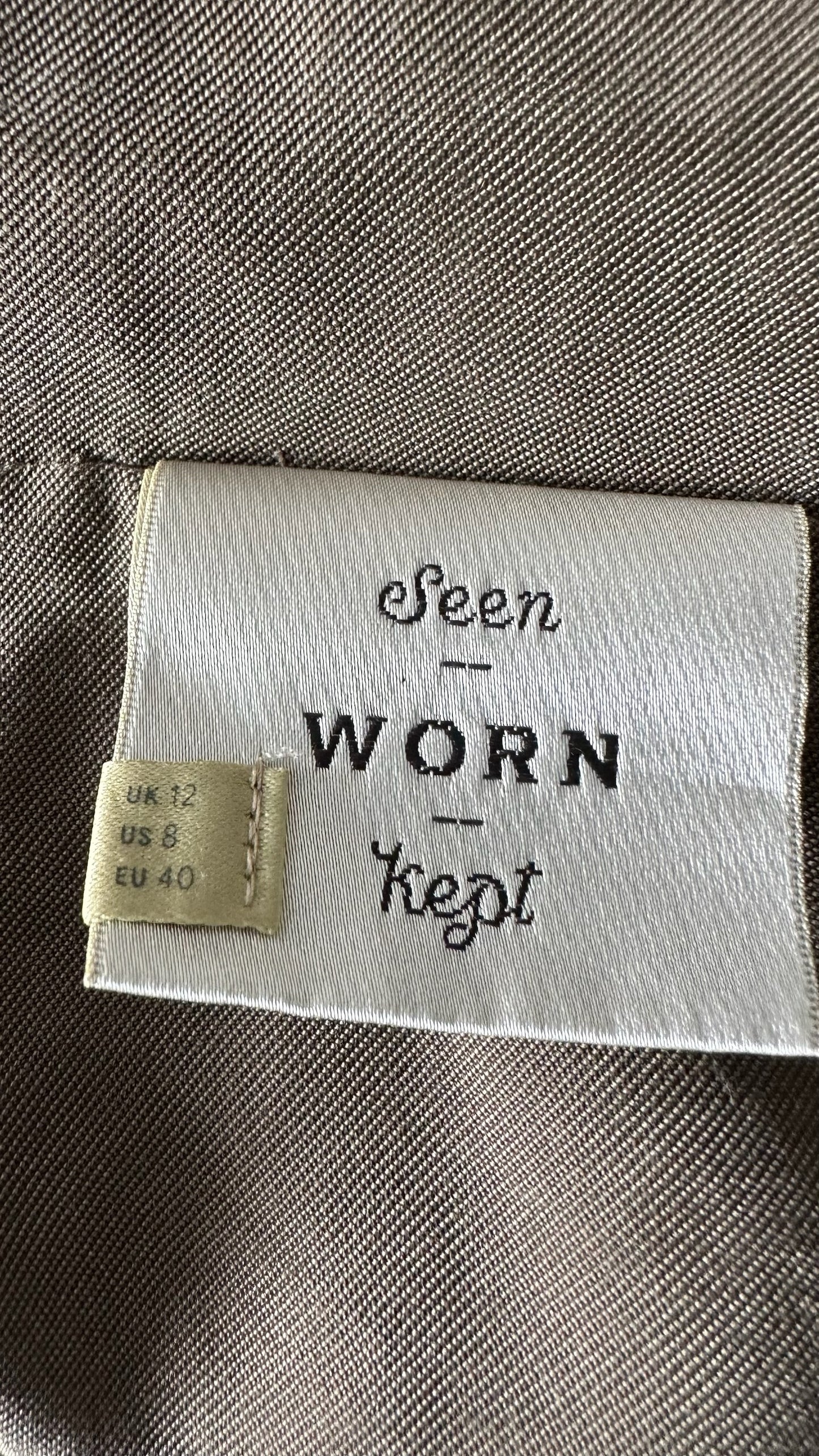 Seen Worn Kept @ Anthropologie khaki olive green zip up jumpsuit boiler suit large UK 12 vgc w25