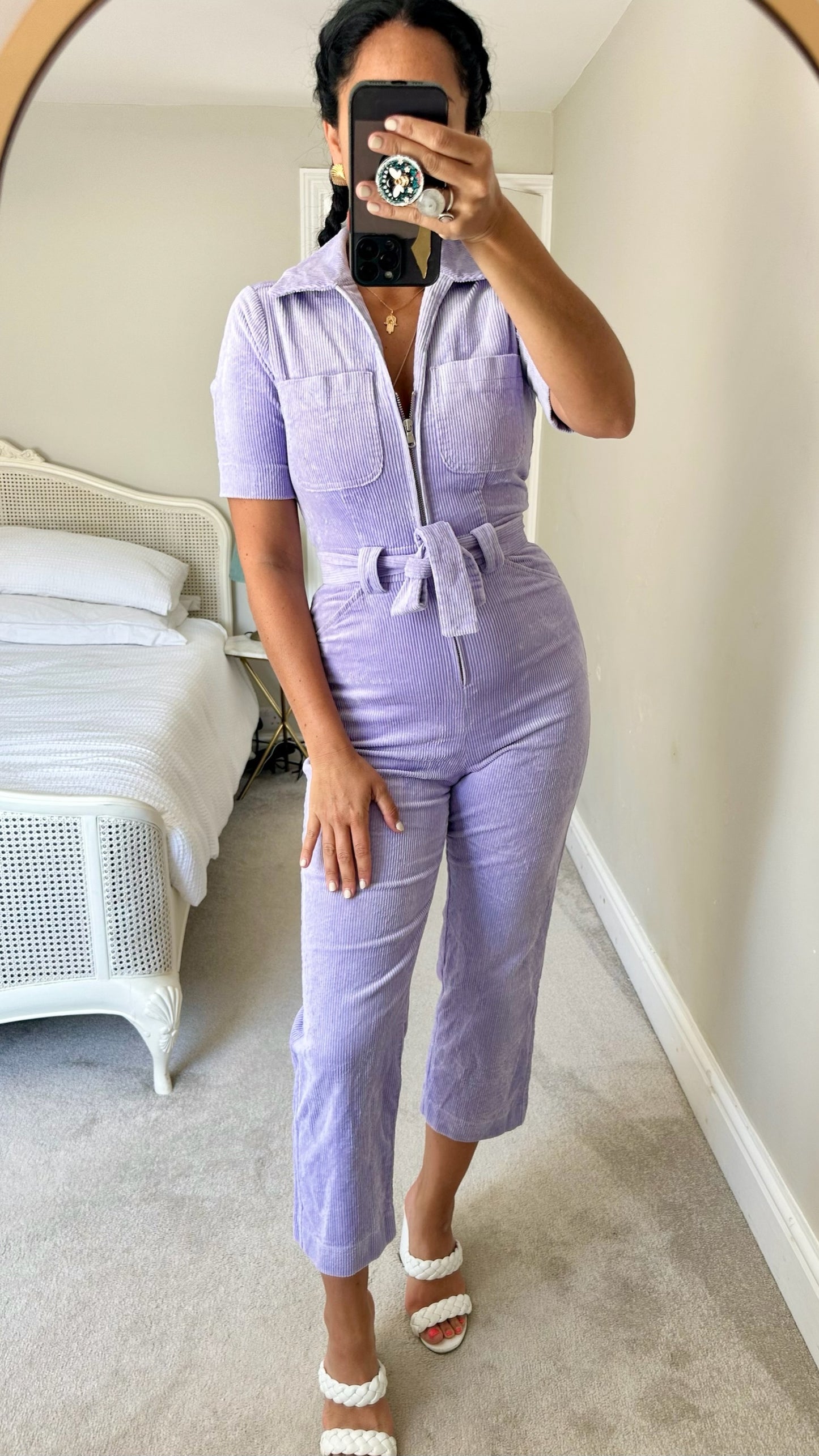 & other stories lilac corduroy jumpsuit small UK 8 vgc