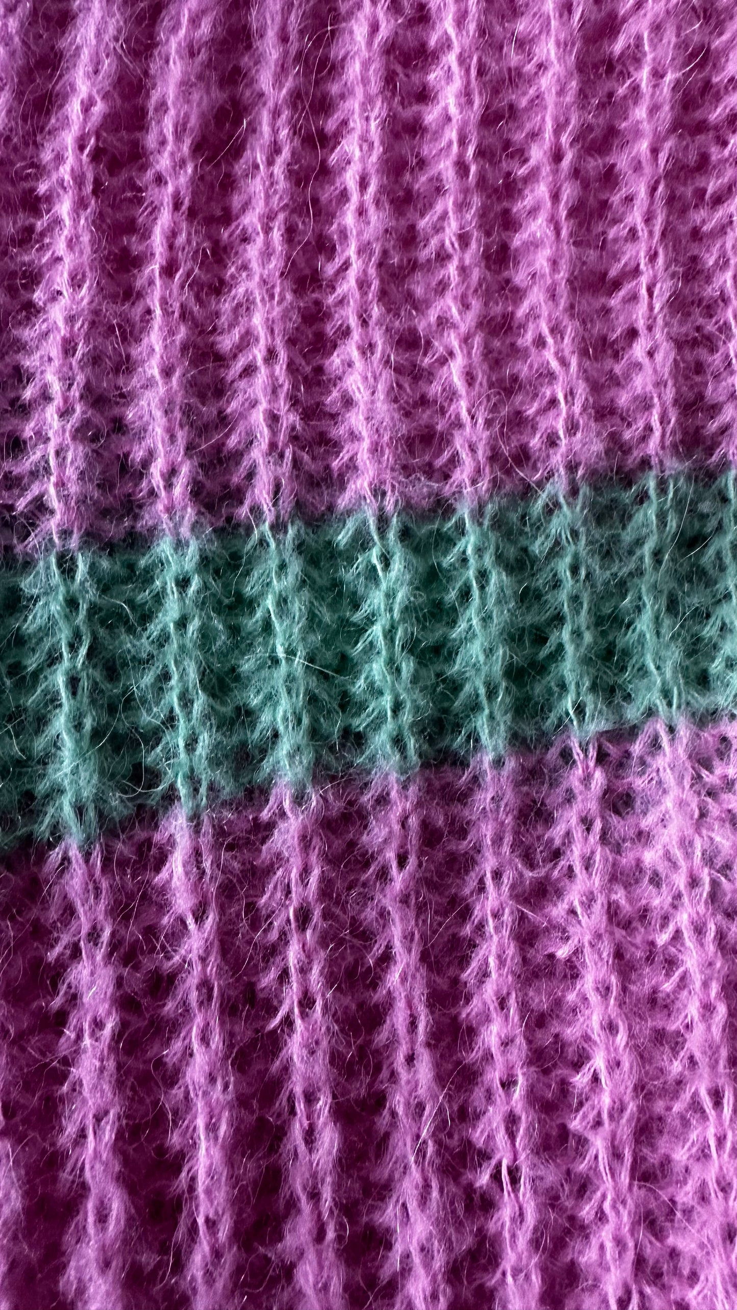 HUSH pink green stripe alpaca blend knitted jumper small UK 8 10 vgc