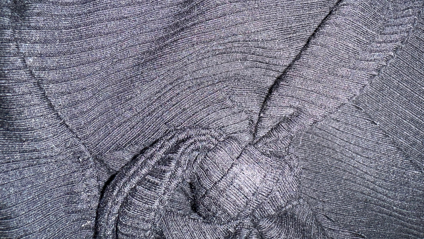 & other stories black ribbed midi faux wrap dress medium UK 12-14 vgc