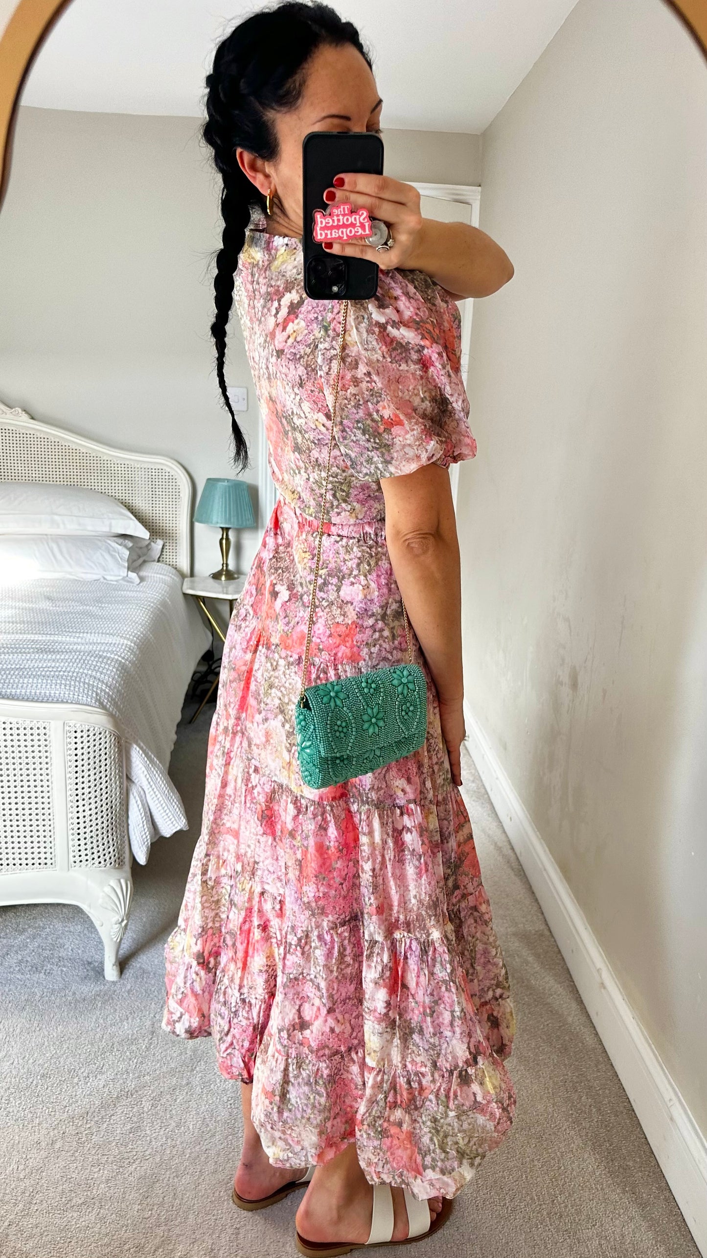 & other stories rose acid yellow digital flower wedding guest maxi long dress small UK 10 vgc