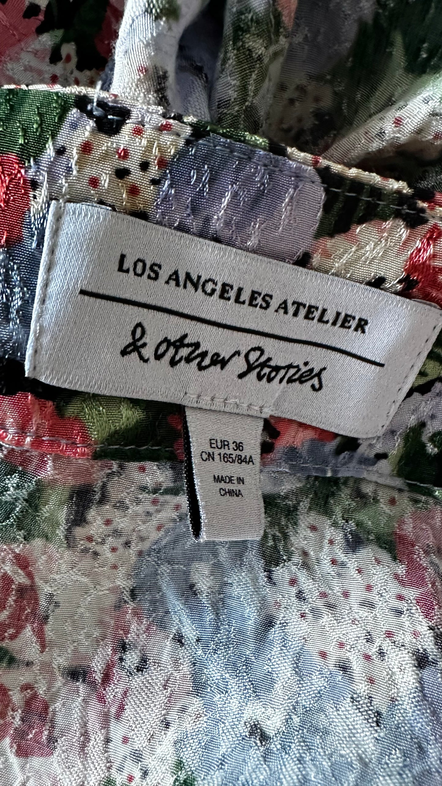 & other stories blue pink floral backless dress small UK 8 vgc