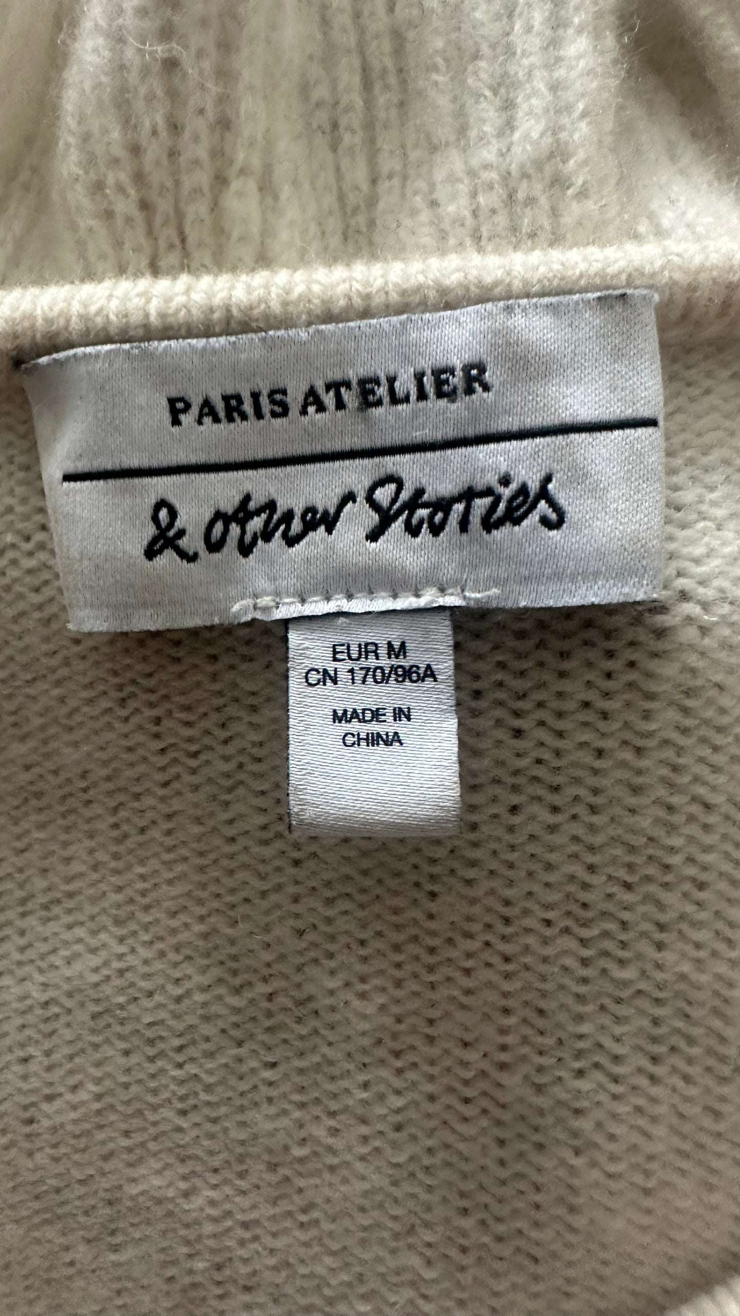 & other stories cream wool knitted jumper large UK 12 14 vgc