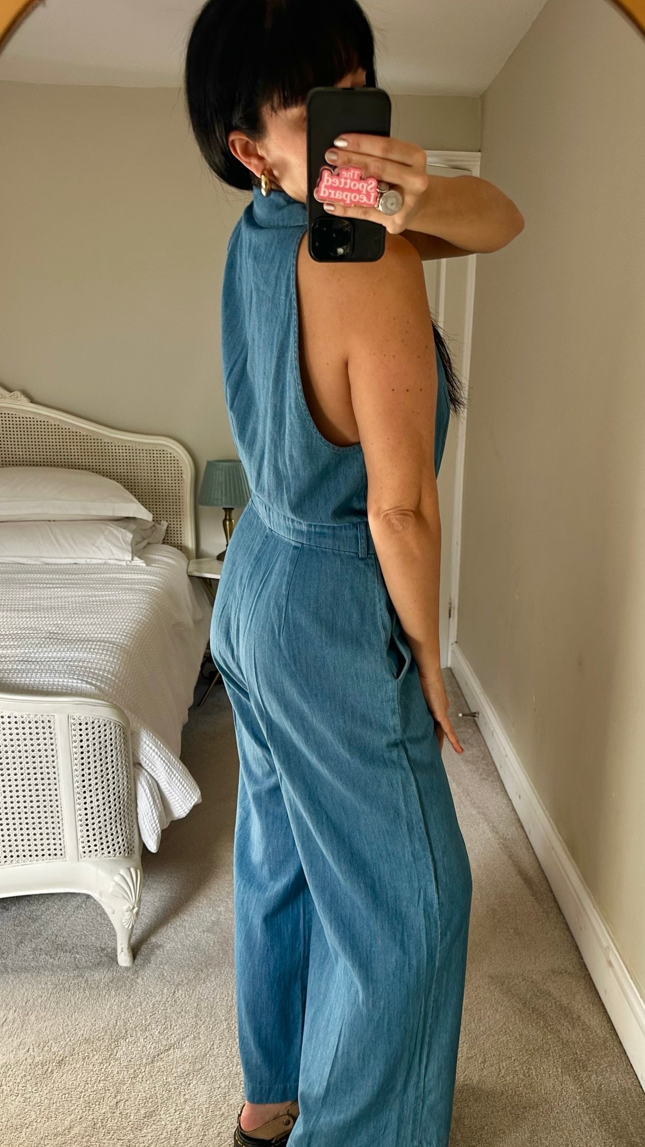 Forever new denim jeans jumpsuit playsuit large UK 14 vgc