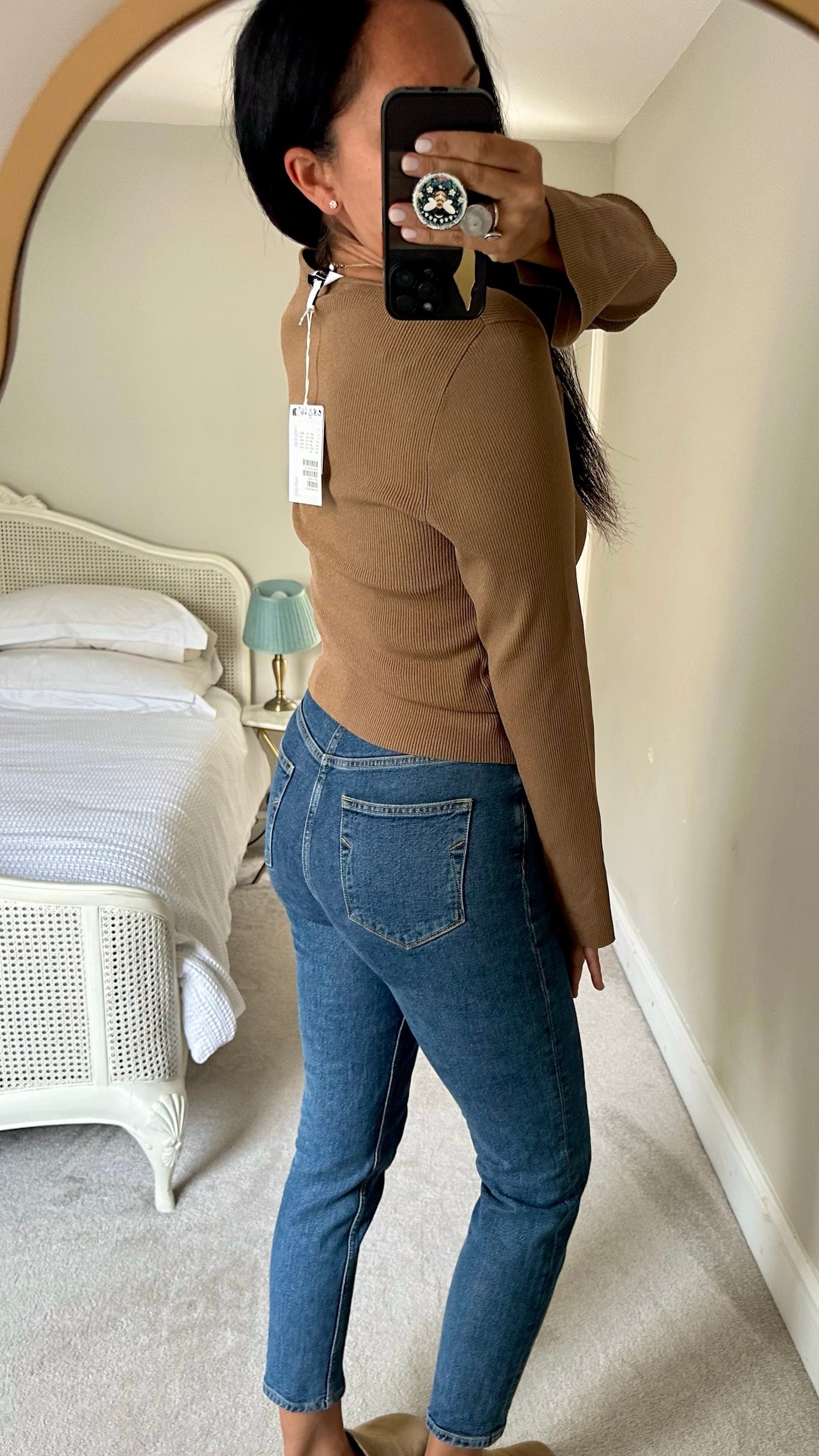 & other stories brown mocha knitted top jumper small UK 8-10 vgc w25