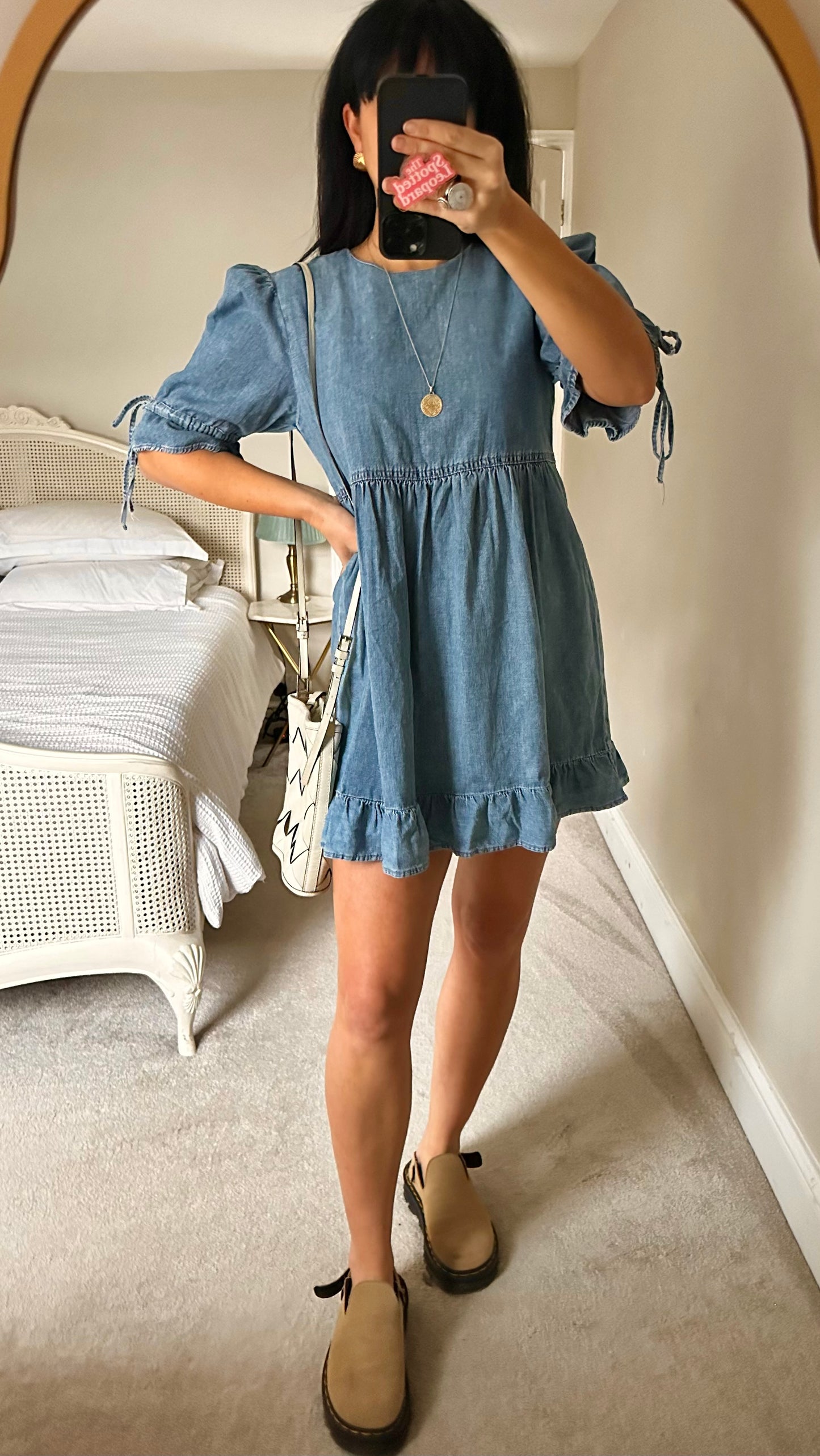 & other stories light blue denim mini casual dress small UK 10-12 vgc