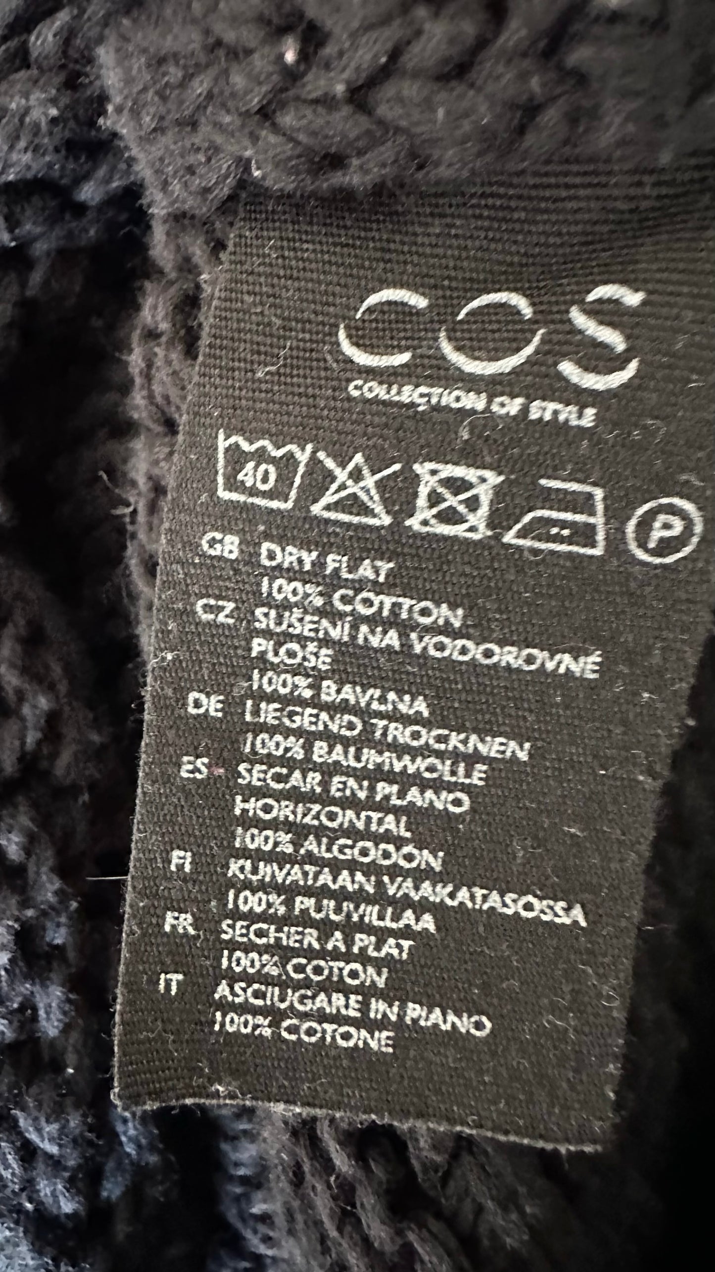Cos black cable knit jumper large L UK 12 excellent used condition