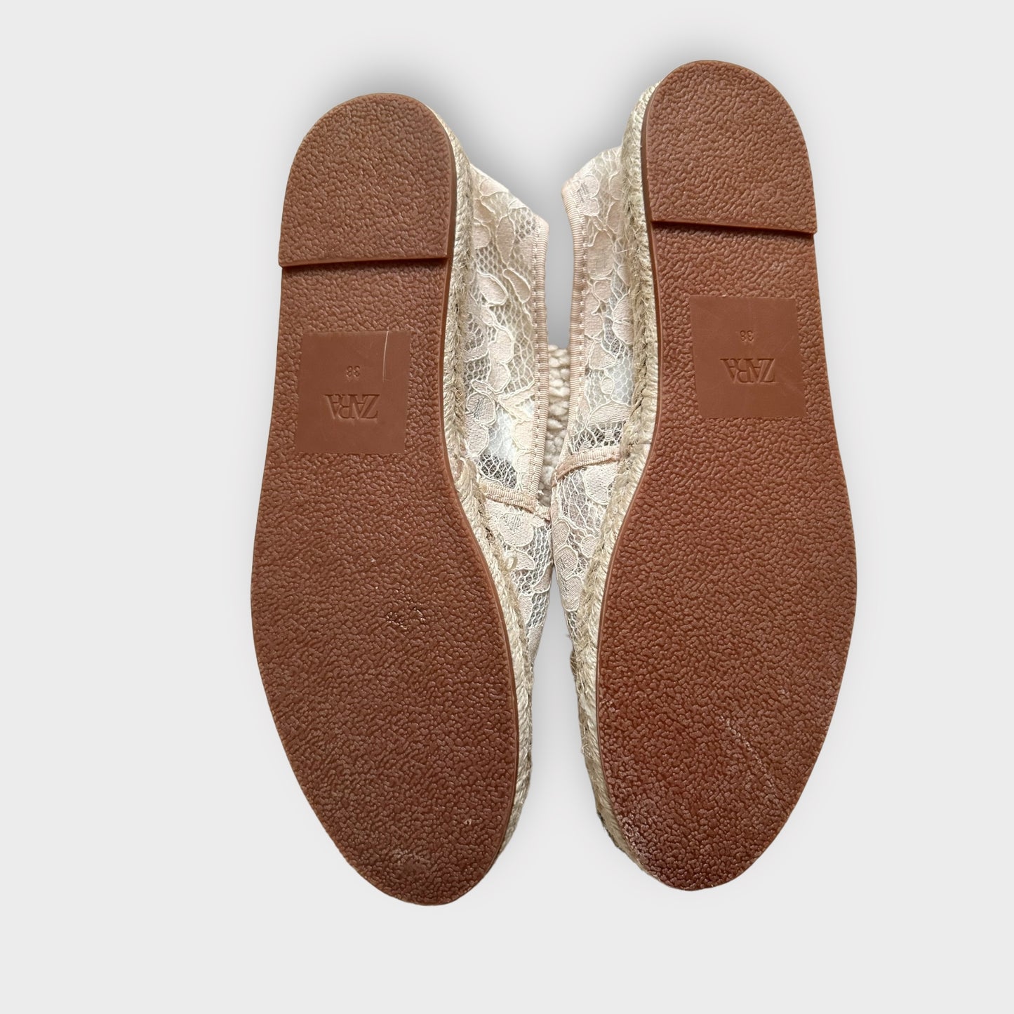 Zara cream lace espadrilles shoes sandals EU 38 UK 5 new