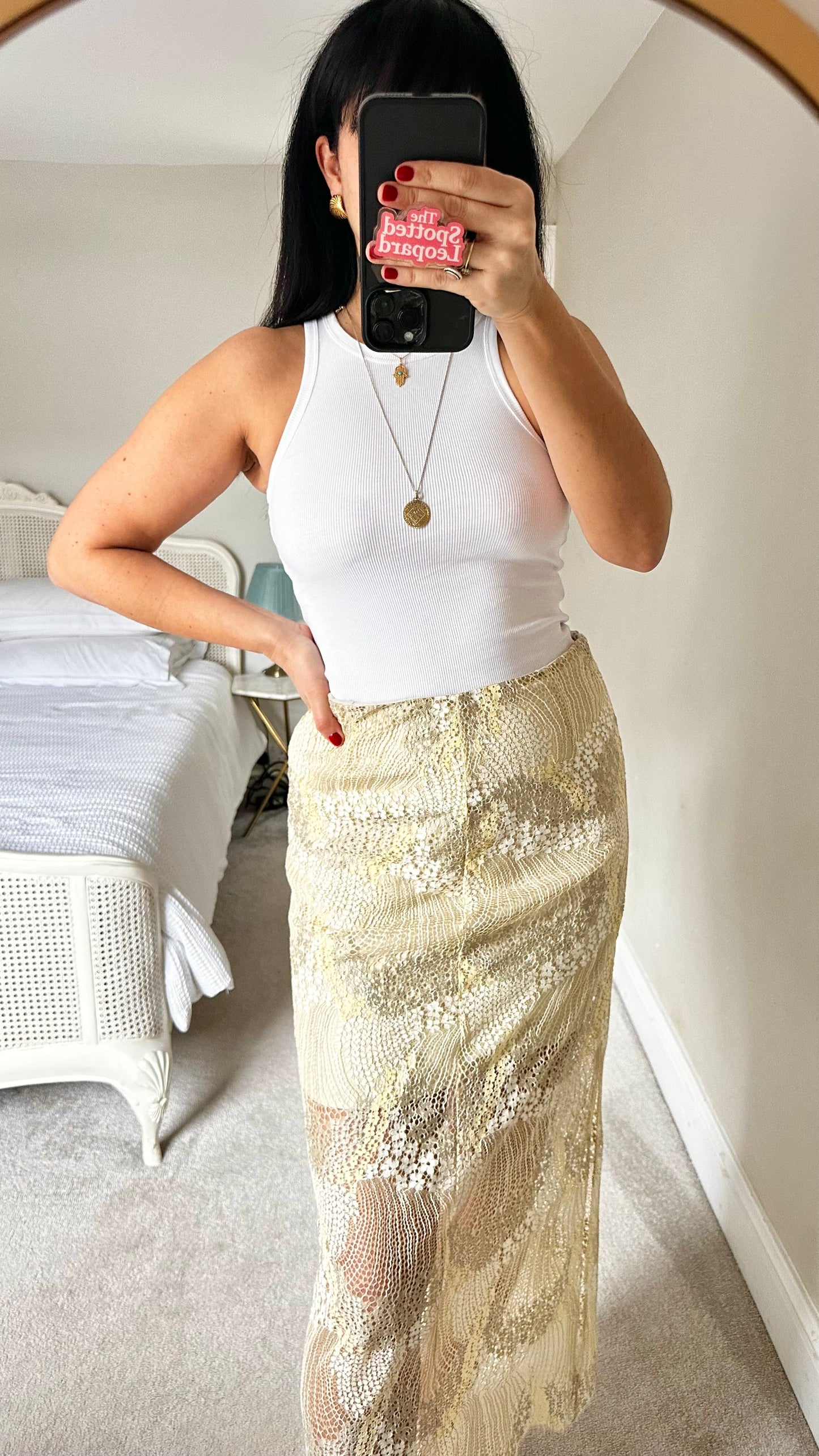 Selected Femme butter yellow cream lace maxi event occasion skirt medium large UK 12 new bnwt