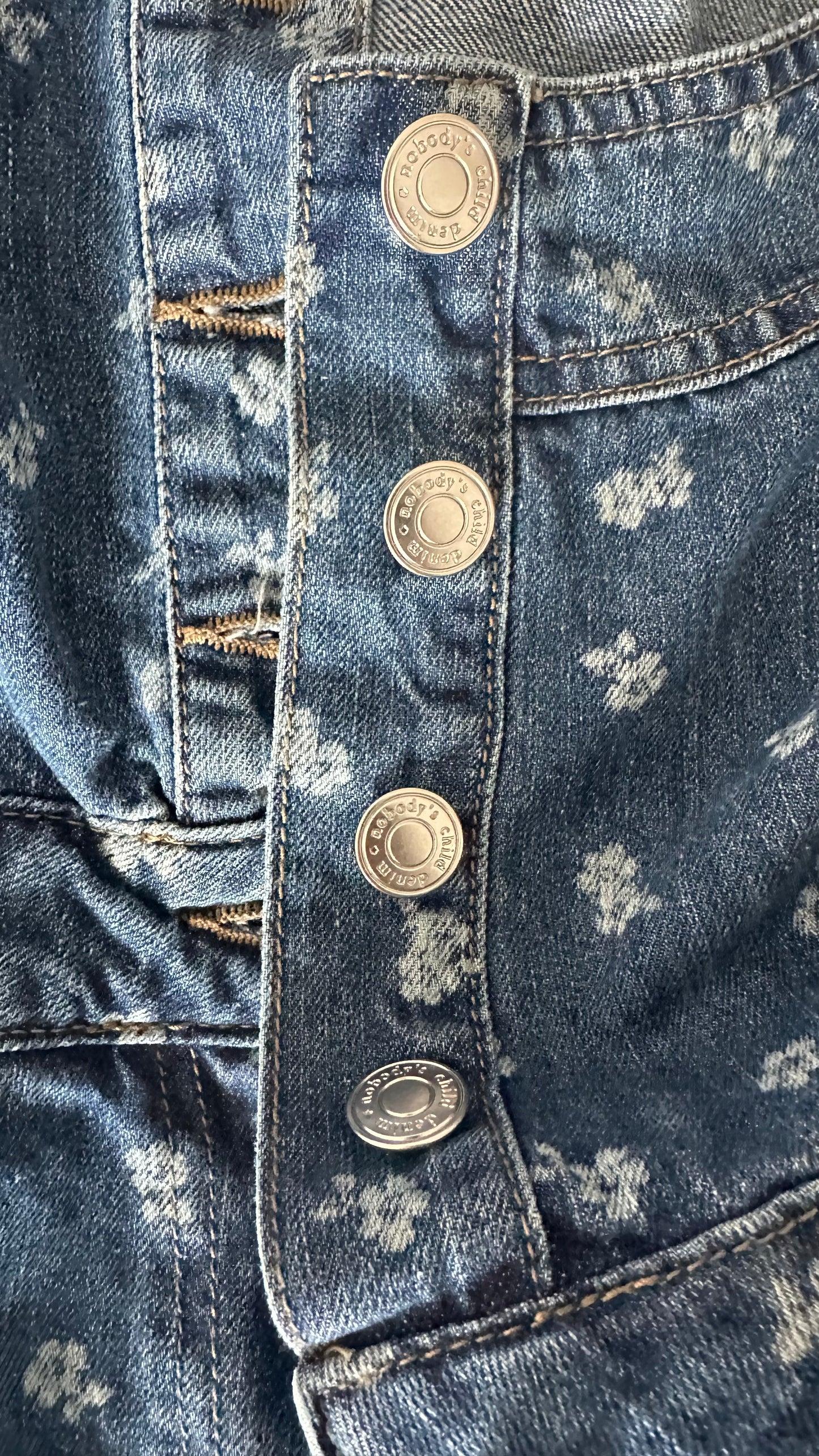 Nobody’s Child denim jeans button up dungaree jumpsuit playsuit suit floral medium extra large UK 10 14
