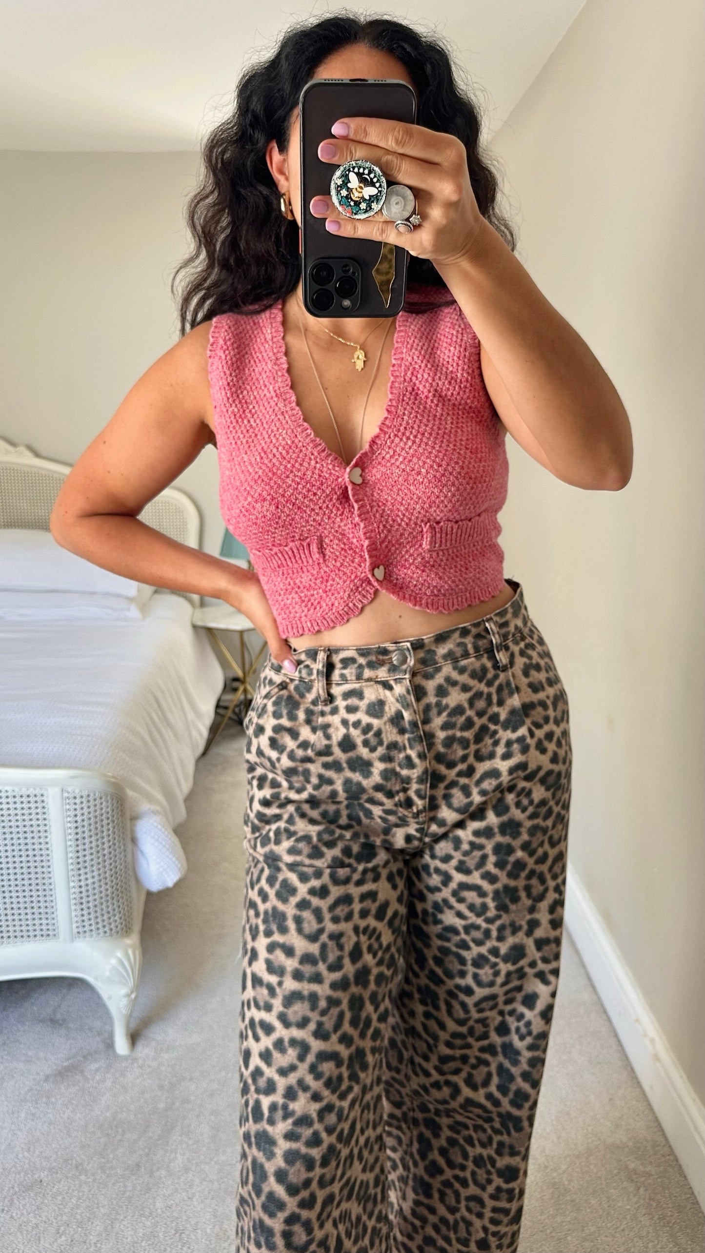 Cider pink knitted top waistcoat small UK 8 vgc