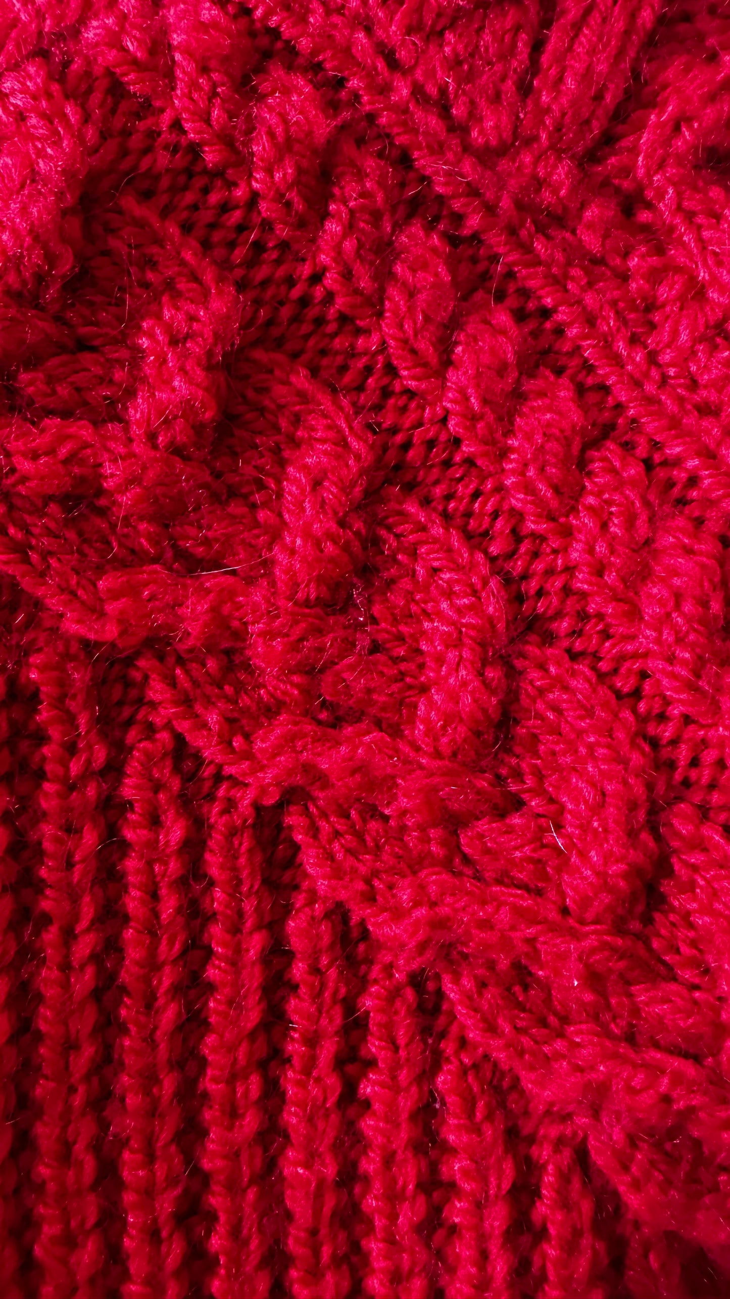 Mango bright red cable knitted jumper medium UK 10-12 vgc