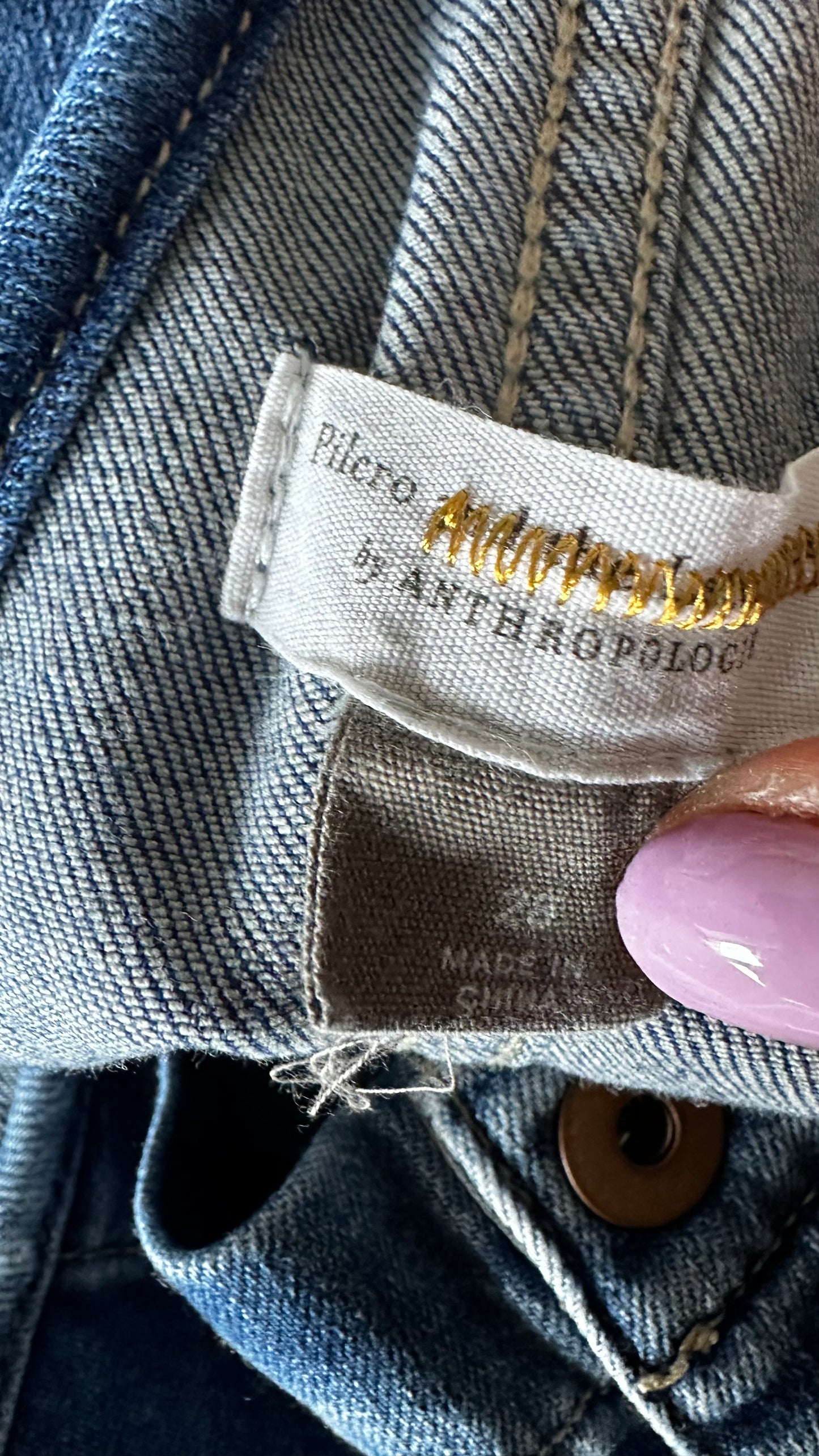 Pilcro @ Anthropologie blue denim jeans dungarees trousers UK 10 small vgc jumpsuit