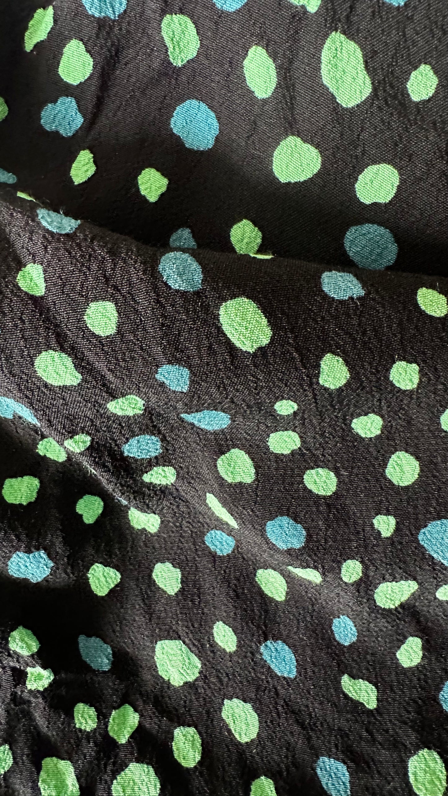 Nobody’s Child black green blue polka dot midi dress extra small UK 6 vgc