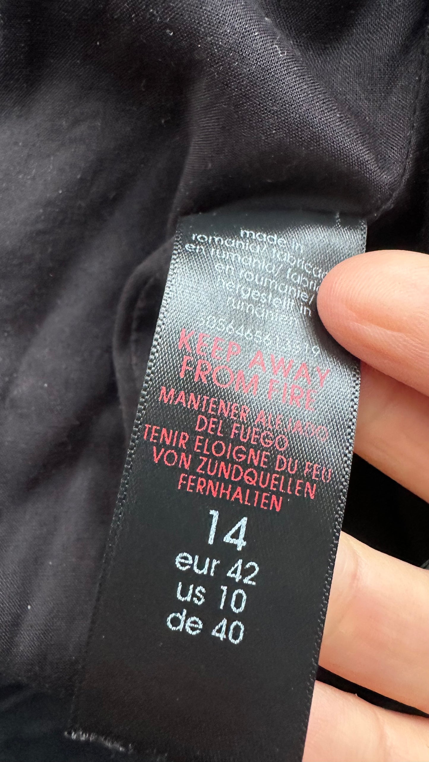 Ro & Zo black gingham check hi low ruffle medium UK 14 vgc