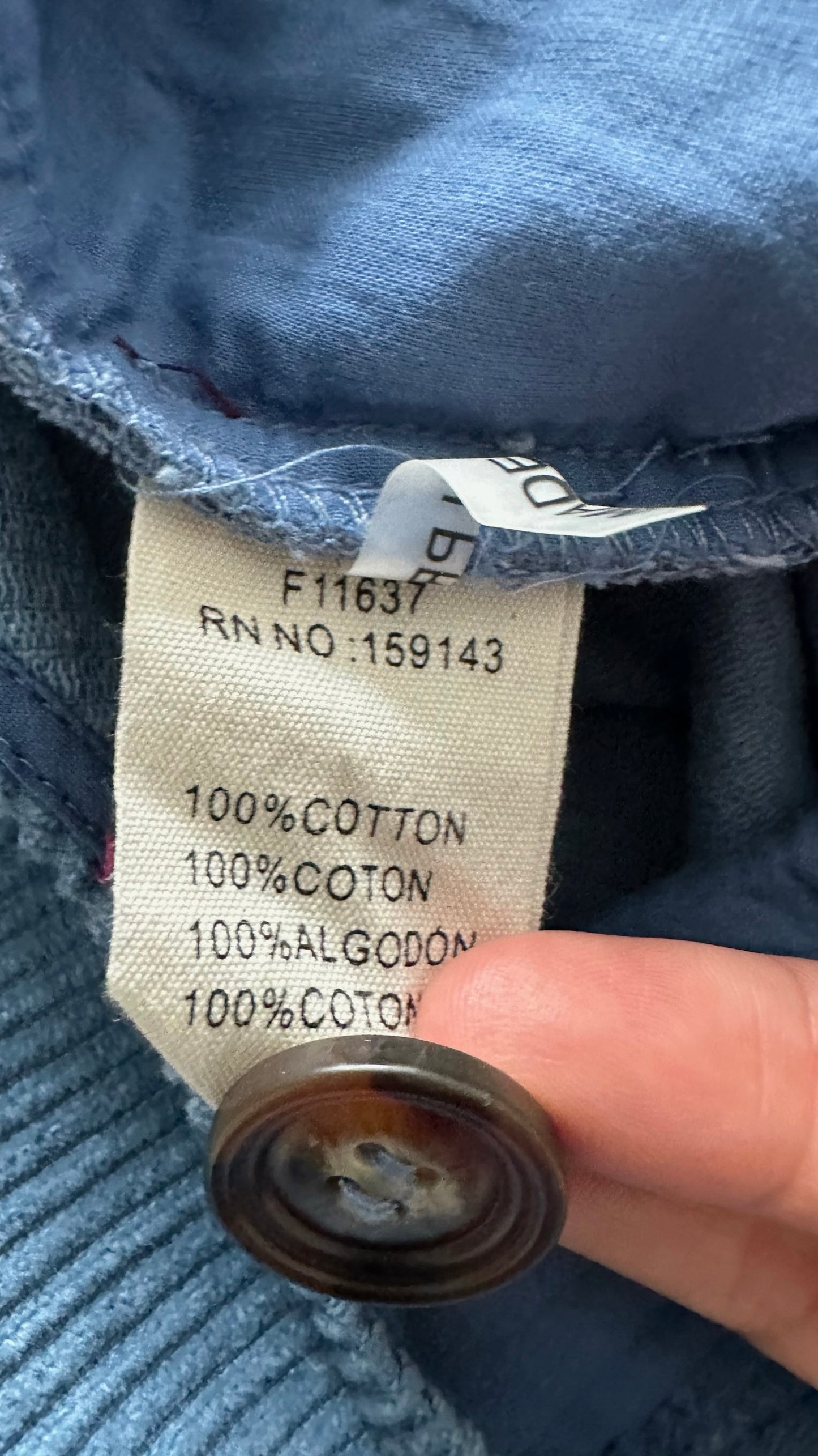 FRNCH soft light blue corduroy jumpsuit dungarees M medium UK 10-12 petite vgc W25