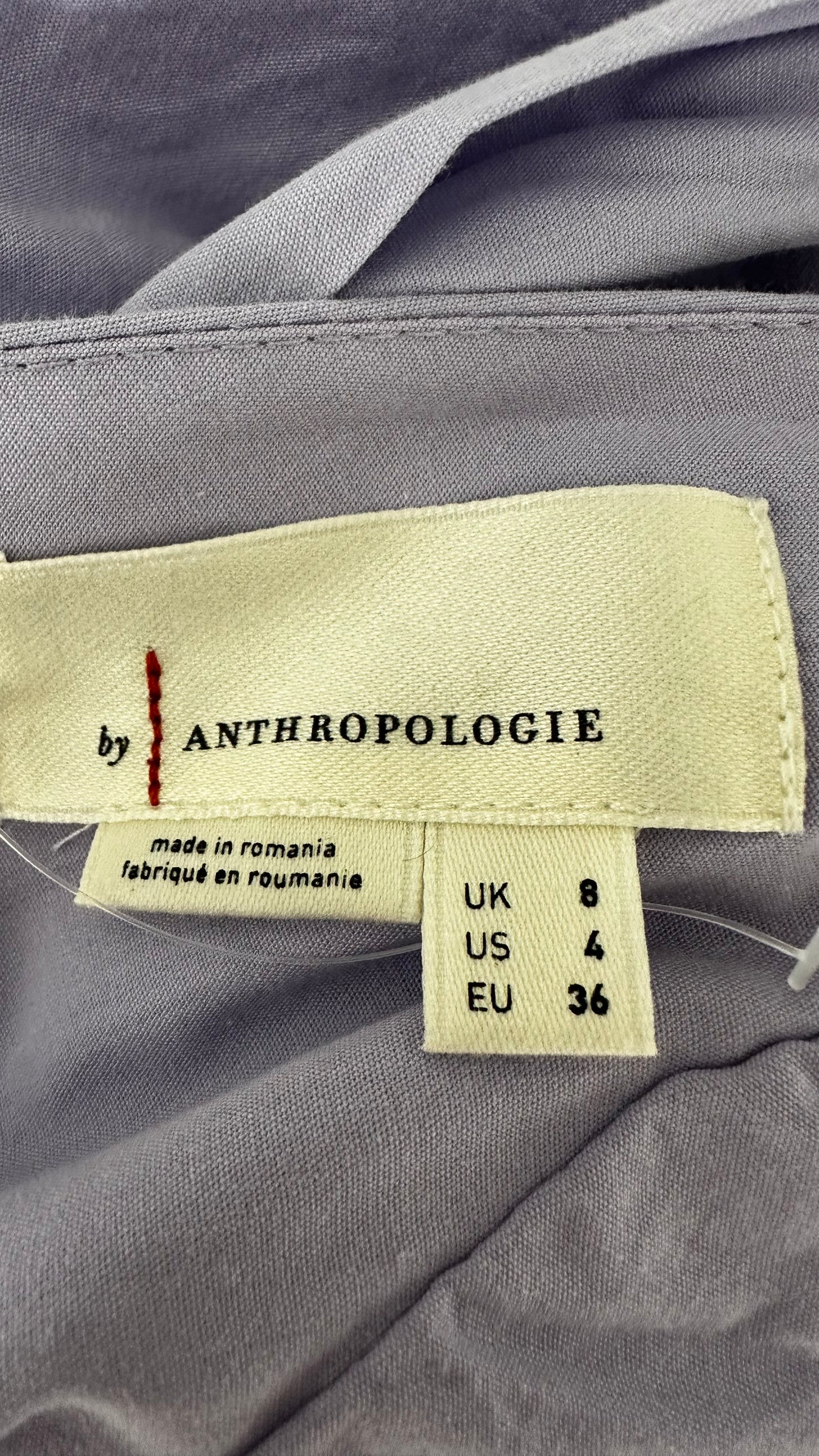 Anthropologie lilac cut out cotton midi long event dress small UK 8 vgc